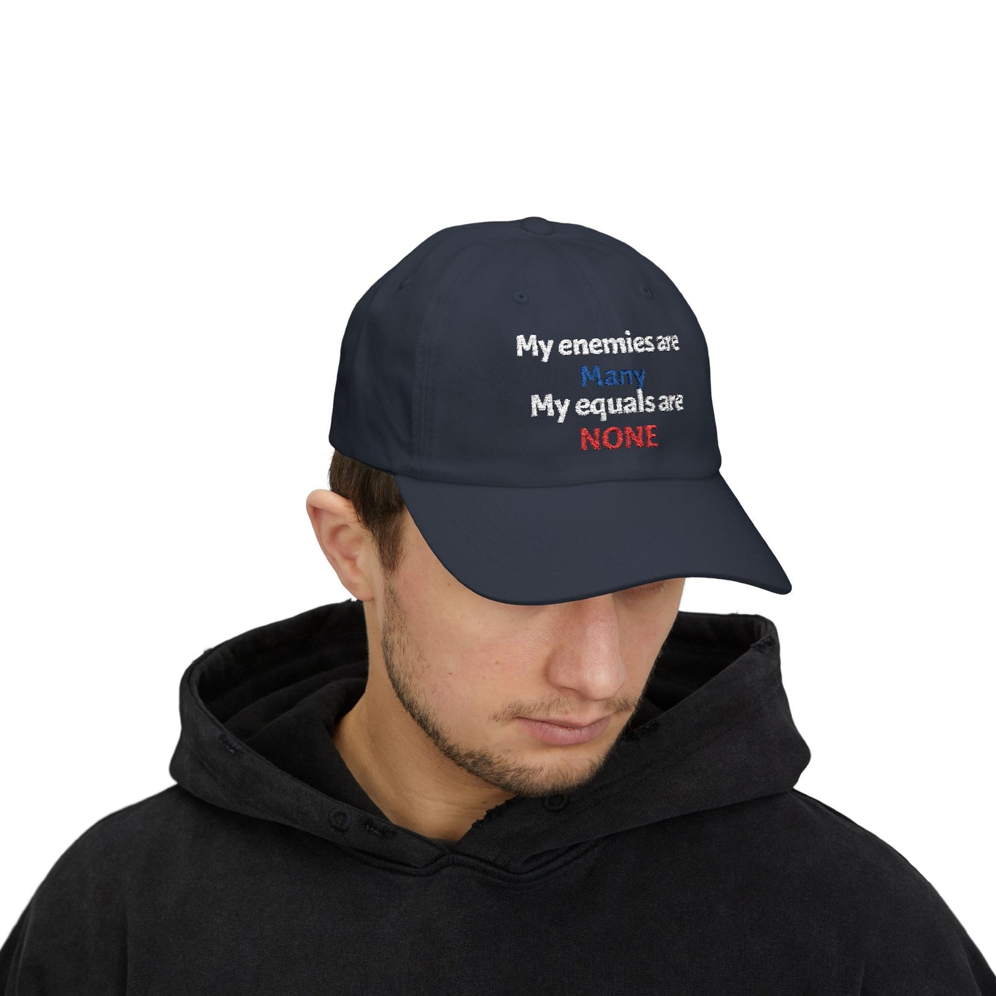 My Enemies are Many My Equals are NONE Napoleon Embroidered Hat