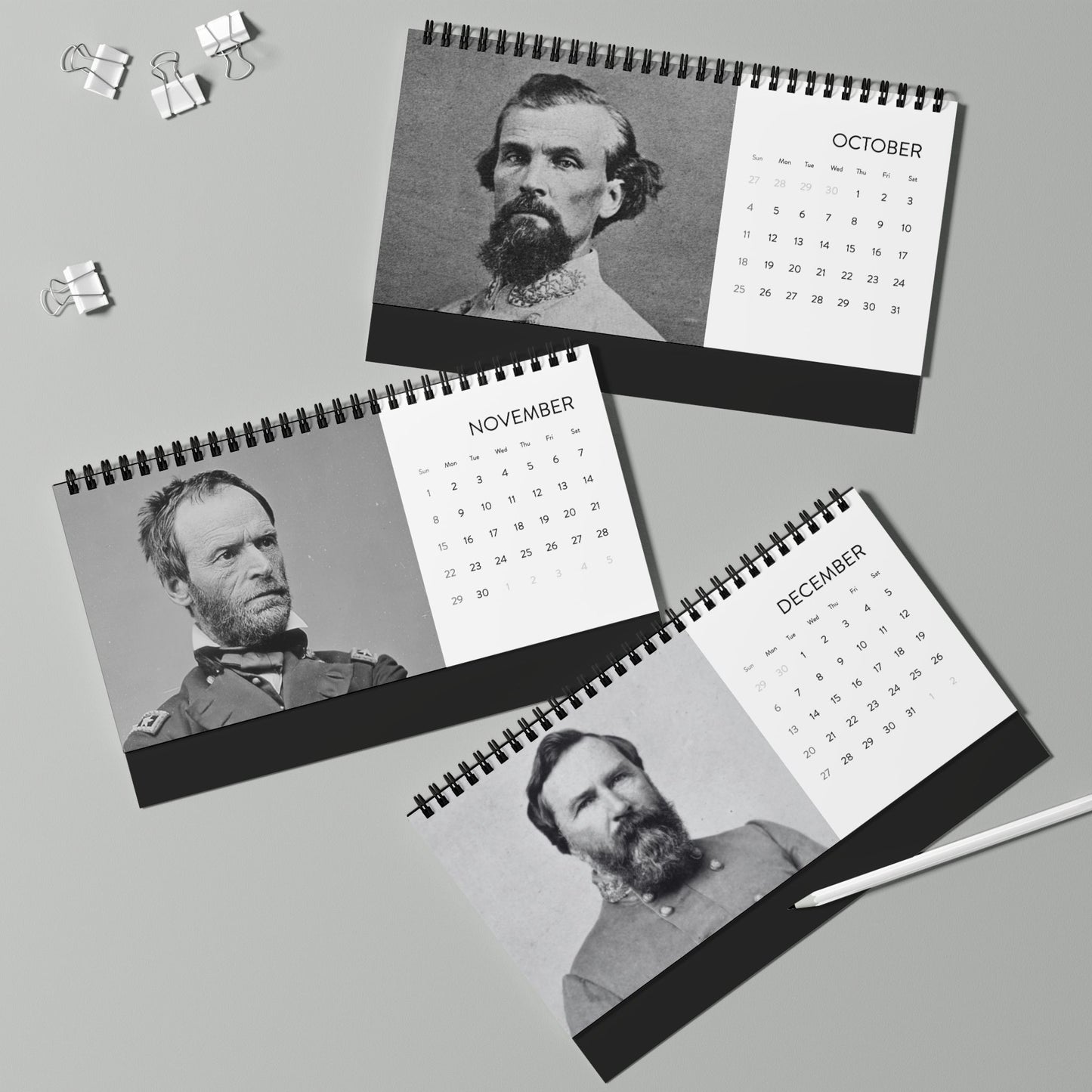 Civil War General Desktop Calendar 2026