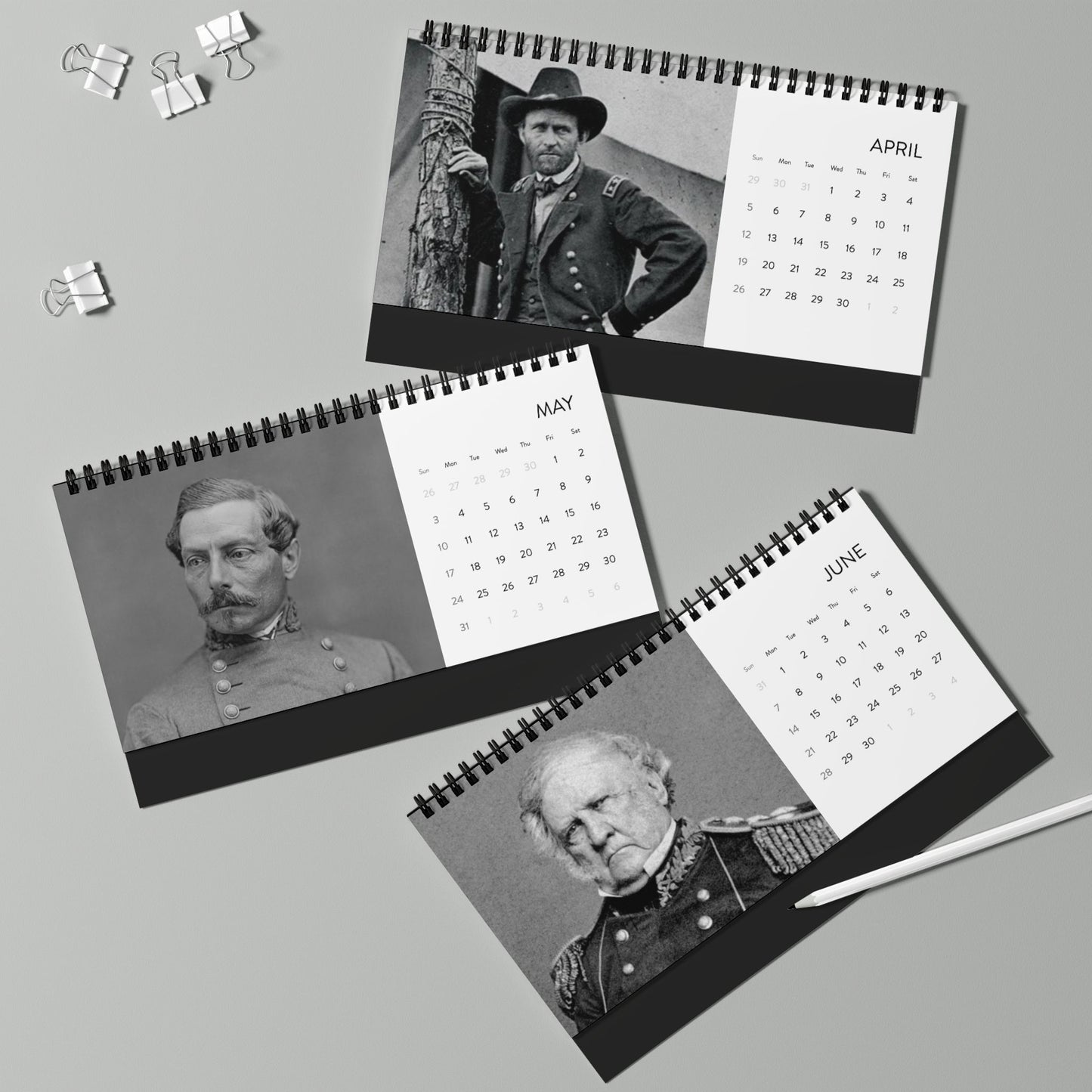 Birthdays of Civil War Generals 2026 Desktop Calendar