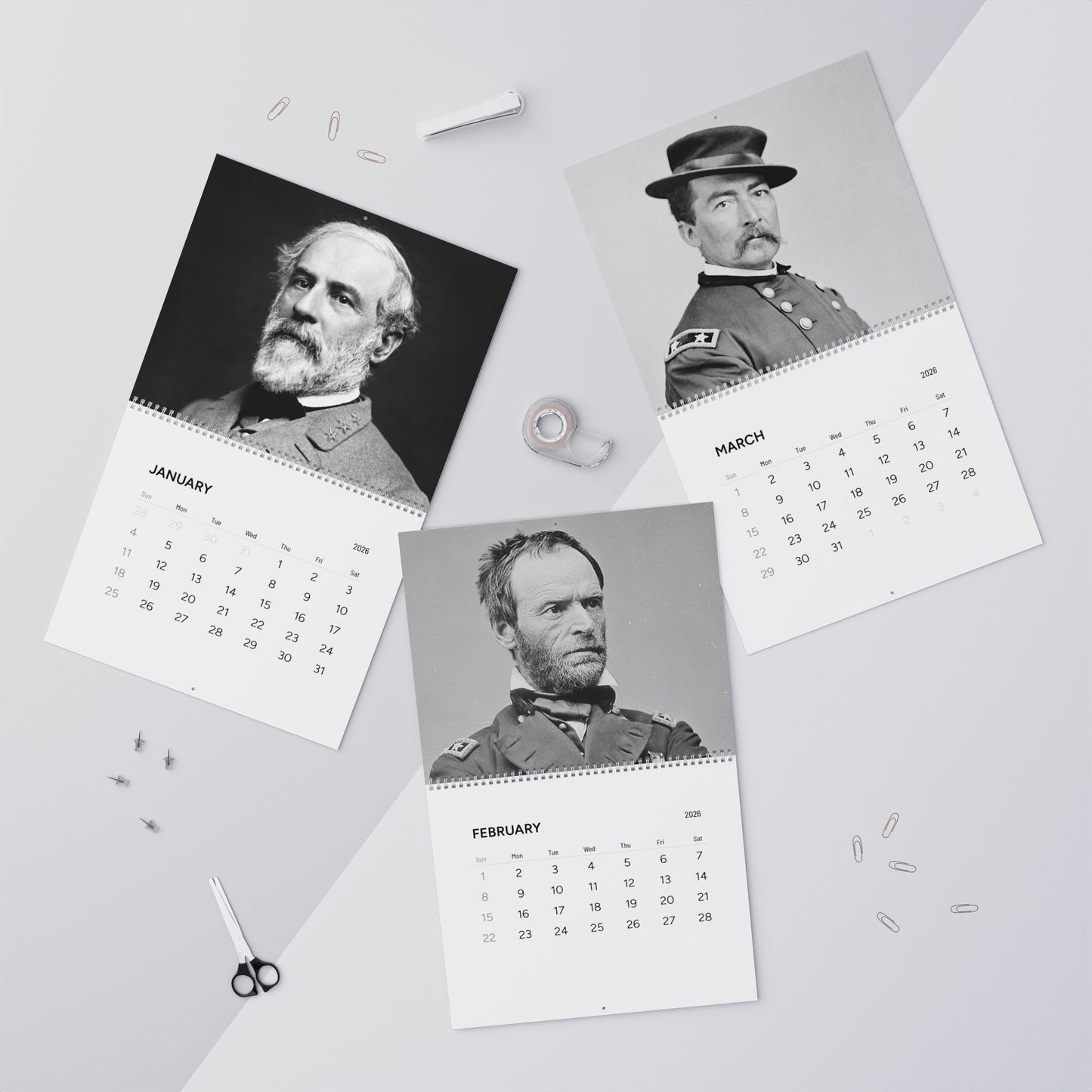 Birthdays of Civil War Generals 2026 Calendar