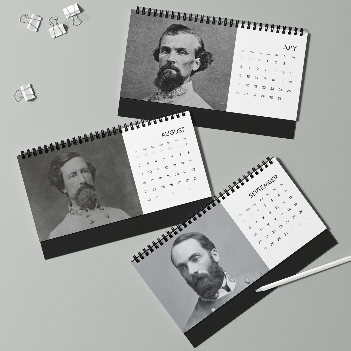 Birthdays of Civil War Generals 2026 Desktop Calendar
