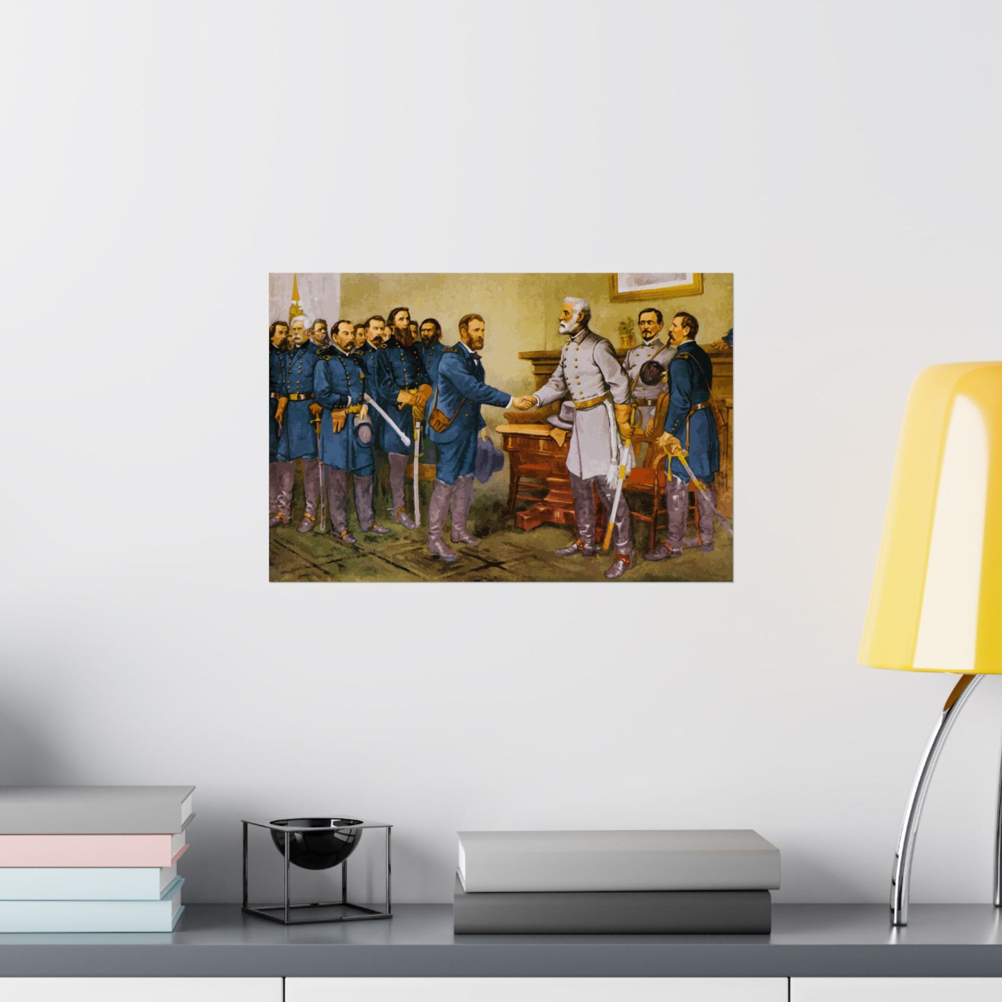General Robert E. Lee surrenders at Appomattox Court House Matte Painting Poster