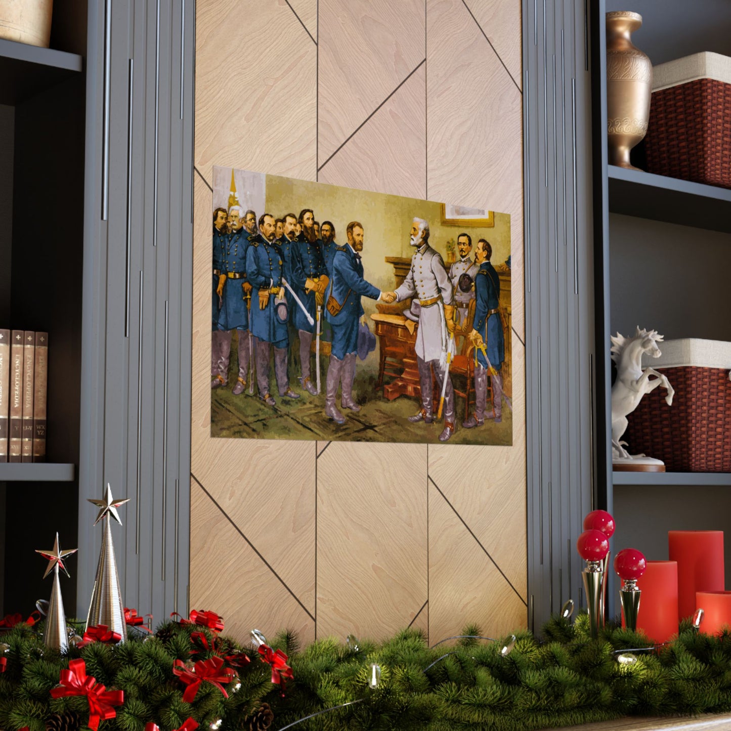 General Robert E. Lee surrenders at Appomattox Court House Matte Painting Poster