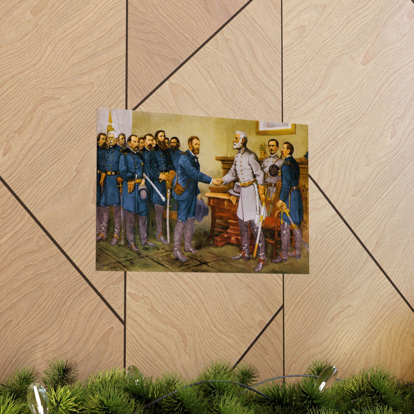 General Robert E. Lee surrenders at Appomattox Court House Matte Painting Poster