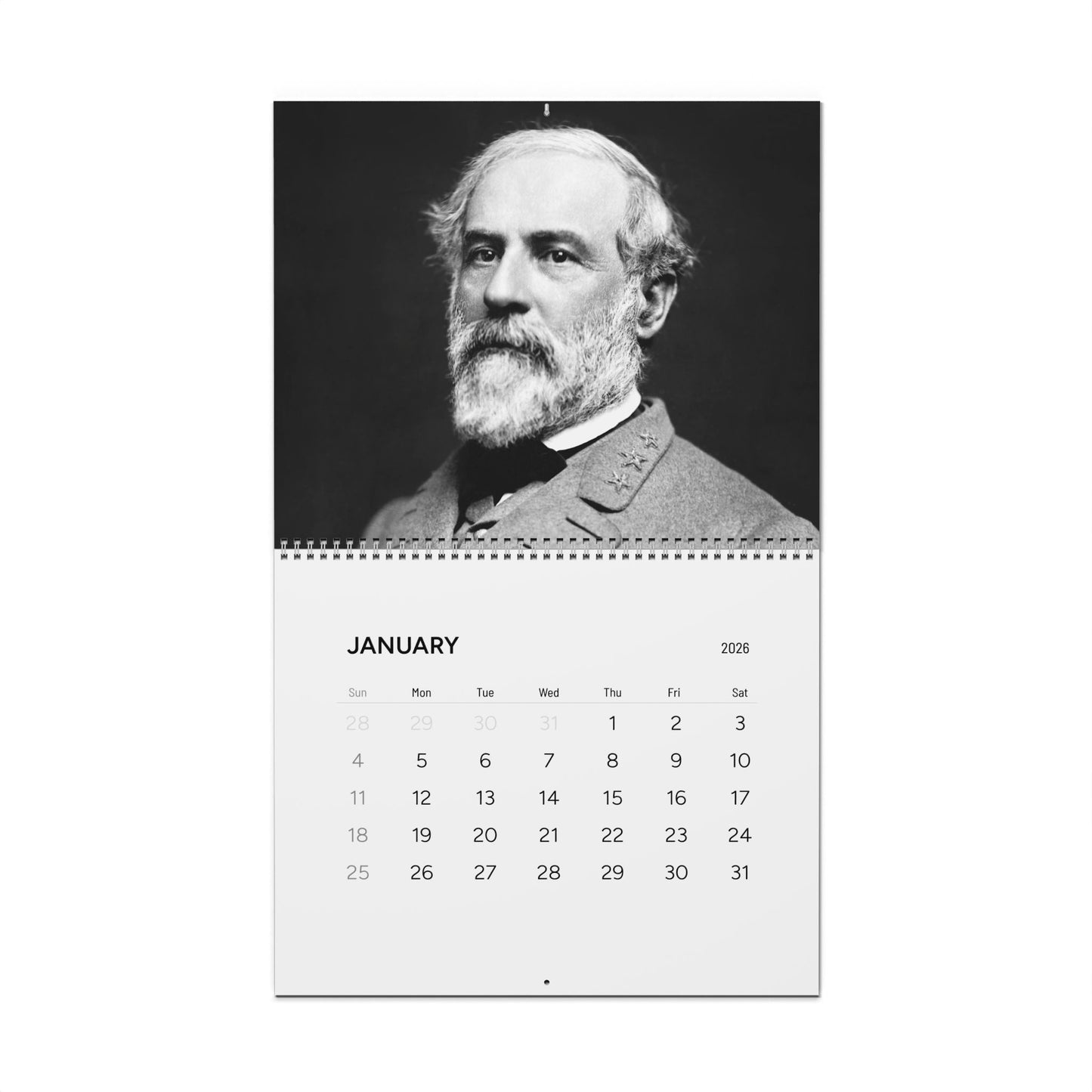 Birthdays of Civil War Generals 2026 Calendar