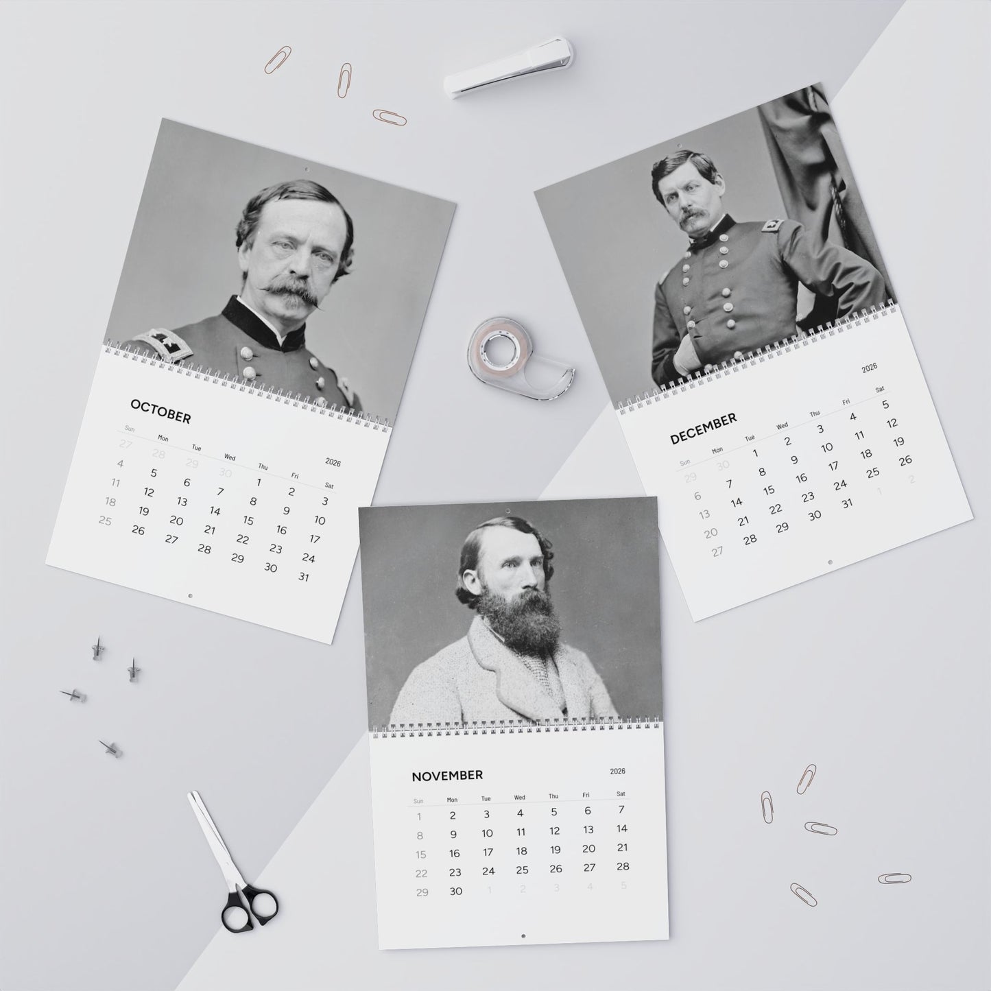 Birthdays of Civil War Generals 2026 Calendar