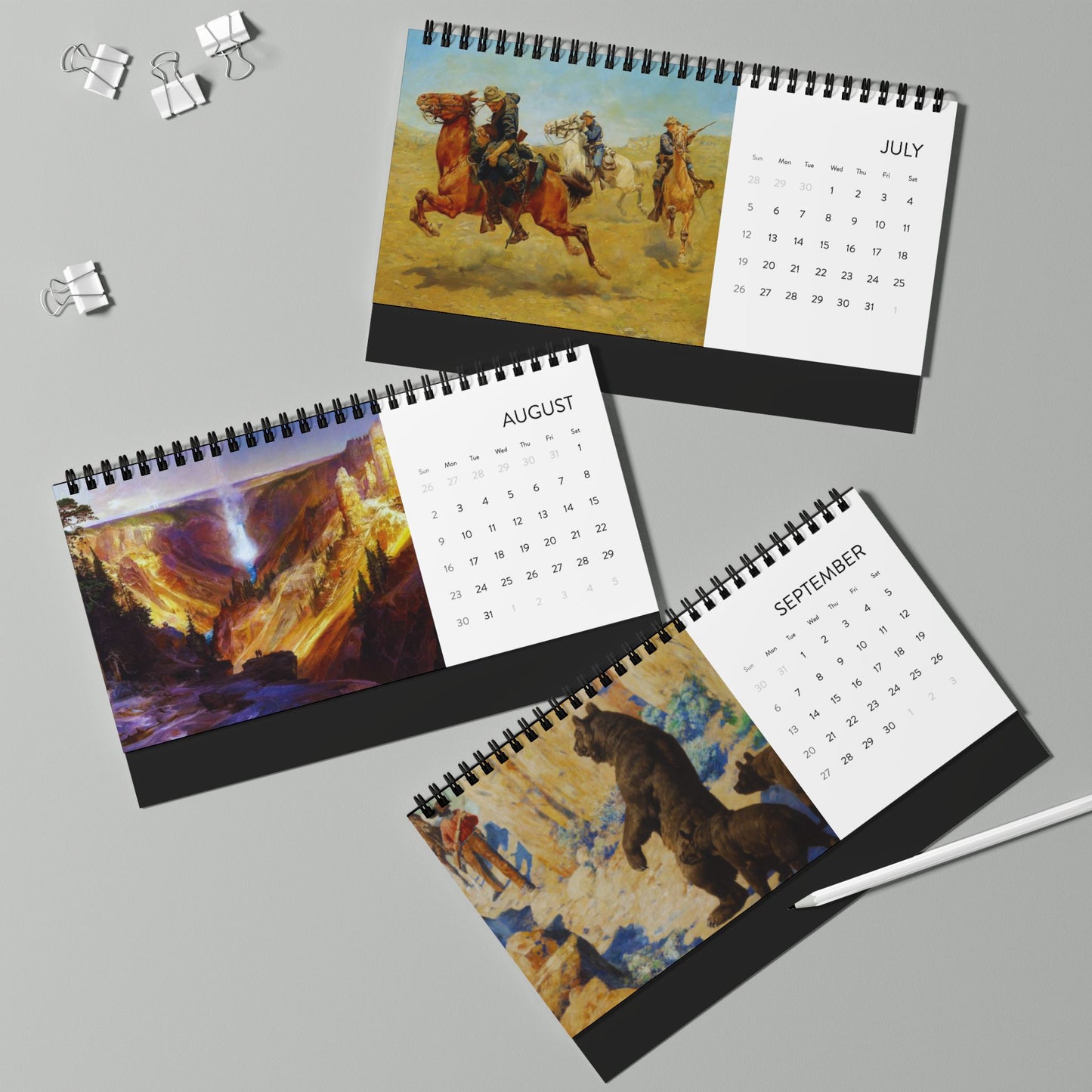 American Western Painting 2026 Desktop Calendar
