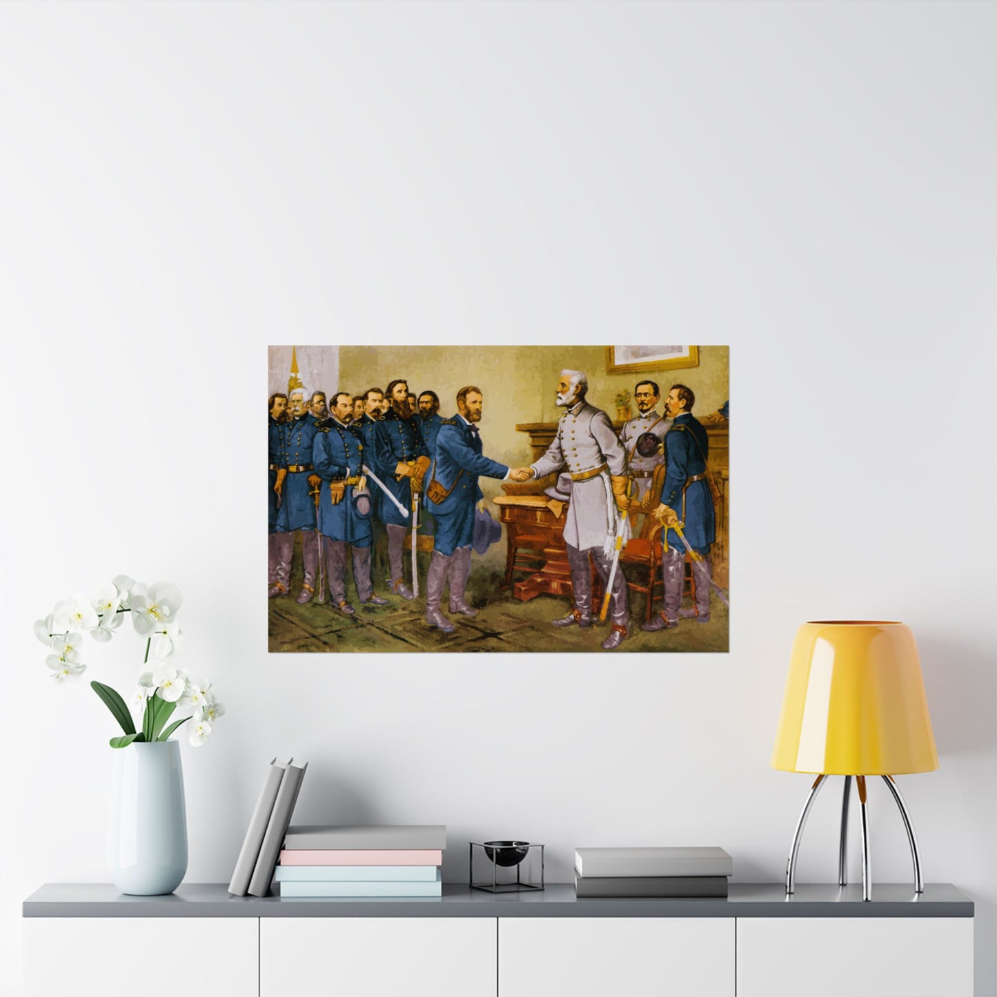General Robert E. Lee surrenders at Appomattox Court House Matte Painting Poster