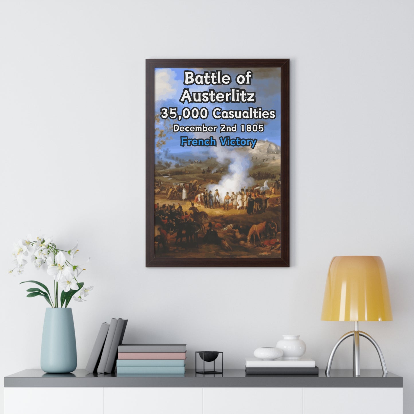 Gerahmtes Poster Historische Napoleonische Kriege Schlacht bei Austerlitz