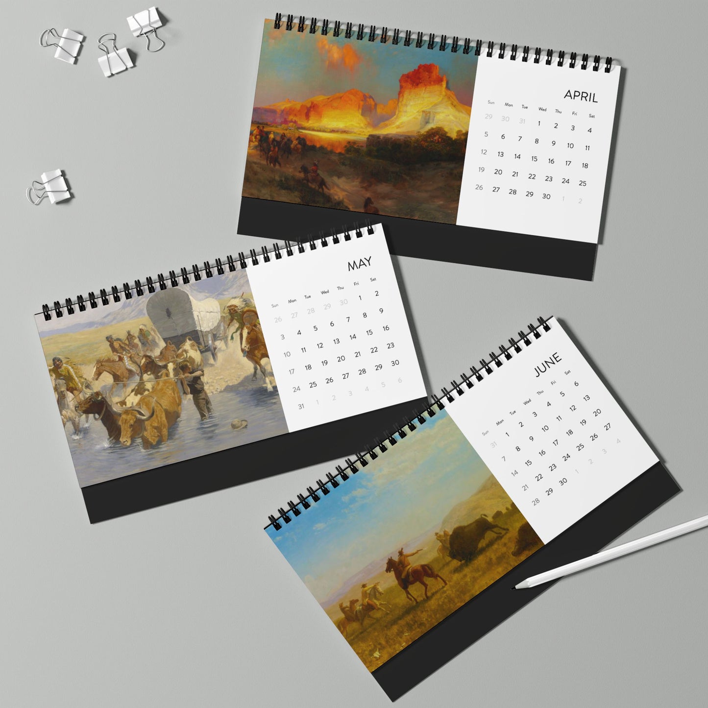 American Western Painting 2026 Desktop Calendar