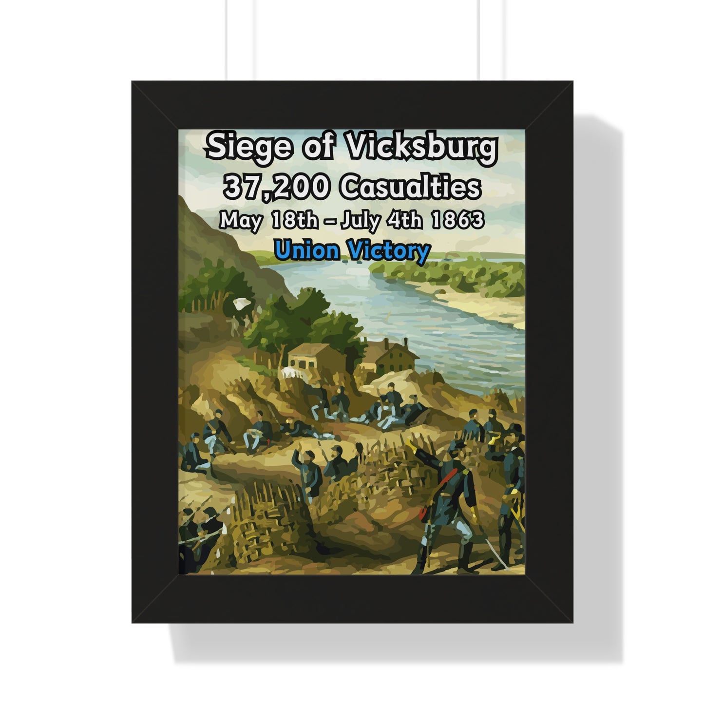 Historical Siege of Vicksburg Framed Poster