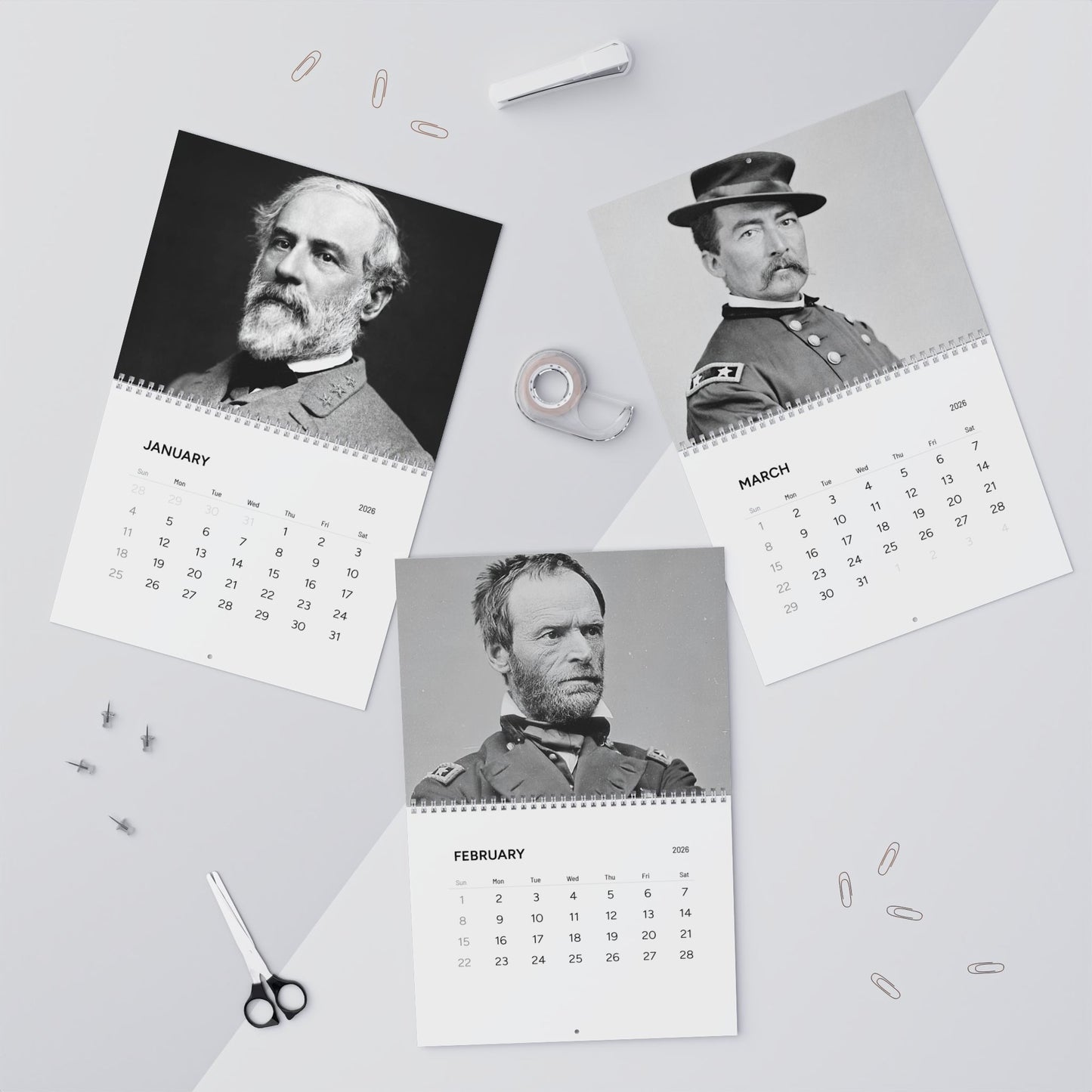 Birthdays of Civil War Generals 2026 Calendar