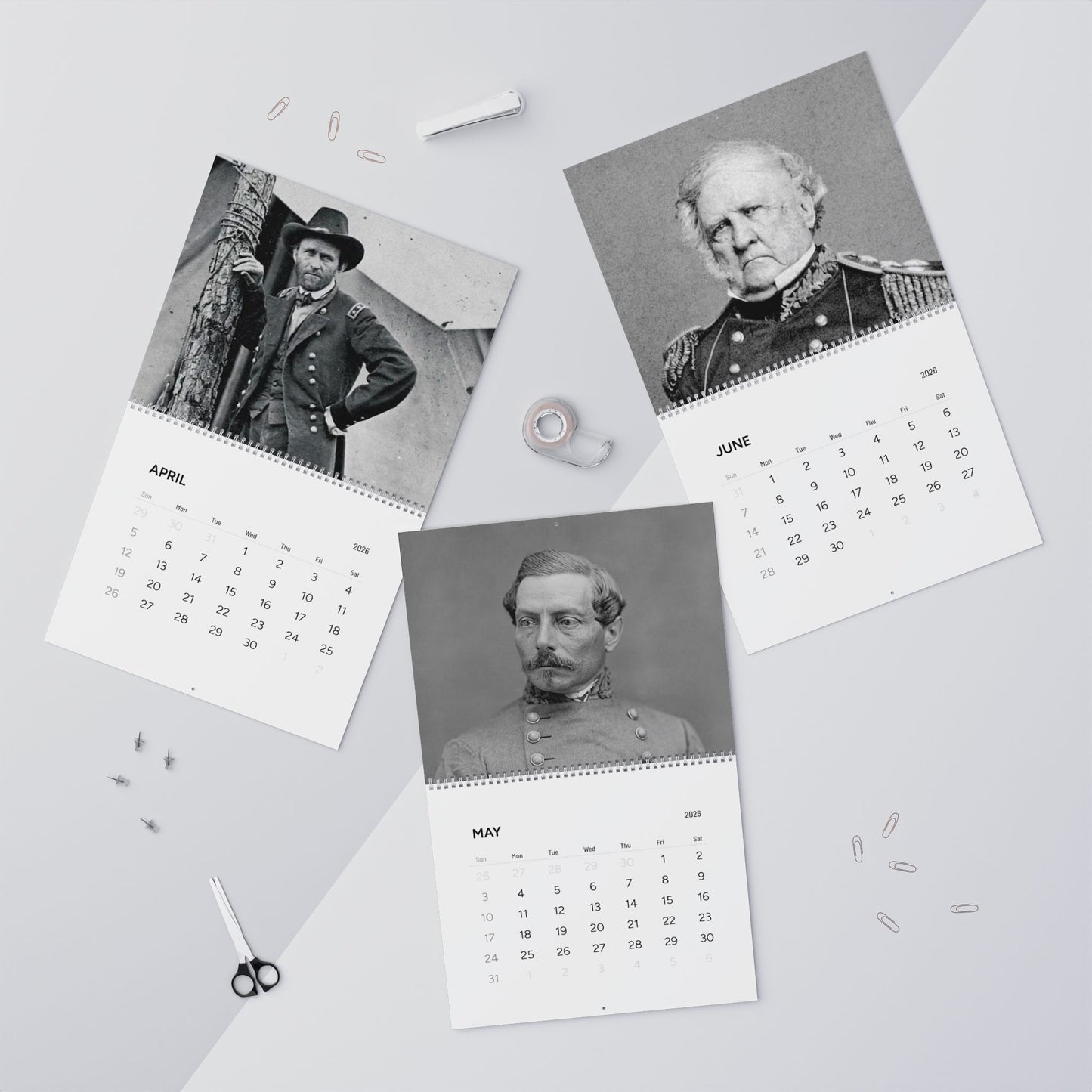 Birthdays of Civil War Generals 2026 Calendar
