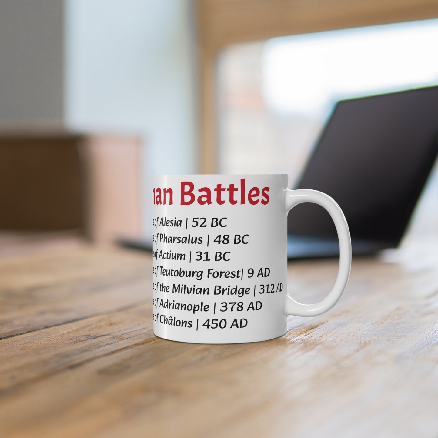 Roman History Mug with Battle Dates for History Enthusiasts
