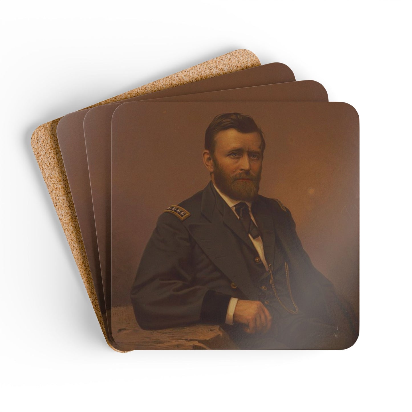 Ulysses S. Grant Corkwood Coaster Set