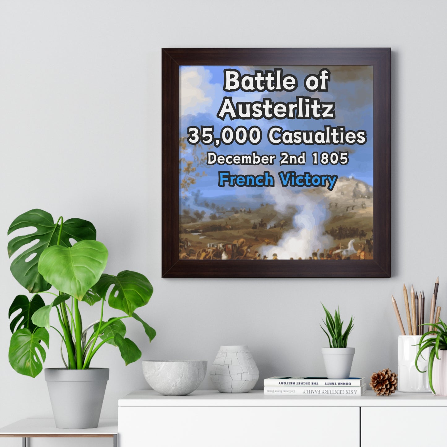 Gerahmtes Poster Historische Napoleonische Kriege Schlacht bei Austerlitz