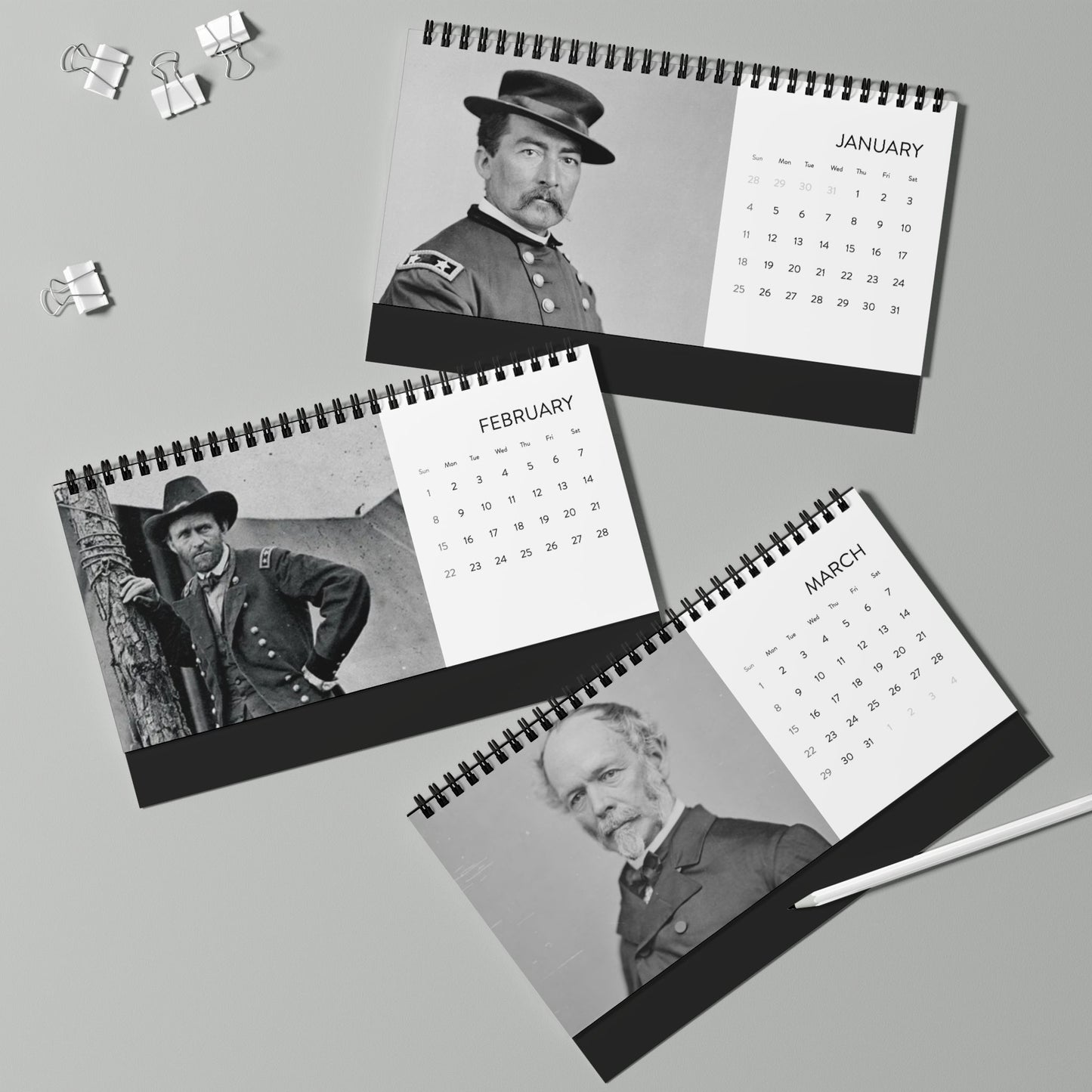 Civil War General Desktop Calendar 2026