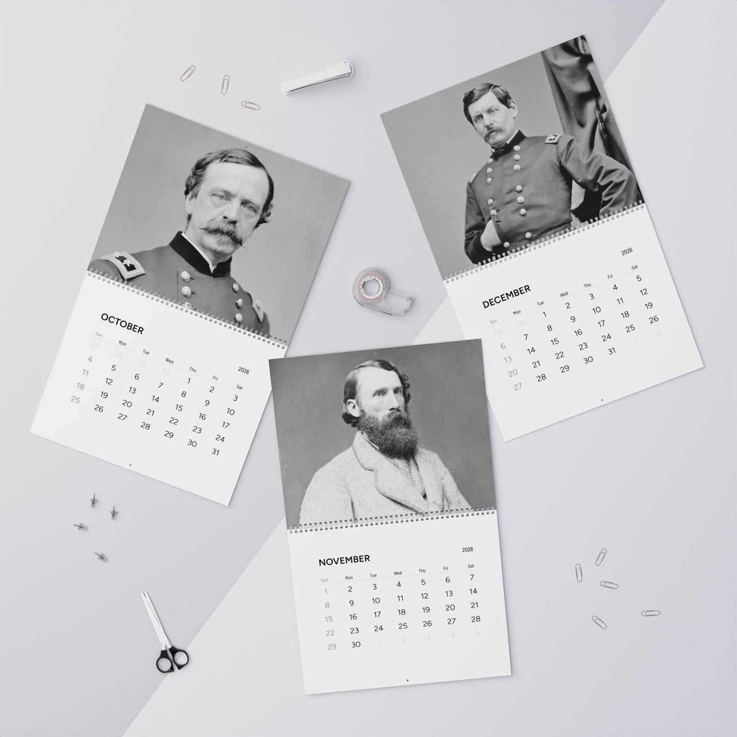 Birthdays of Civil War Generals 2026 Calendar