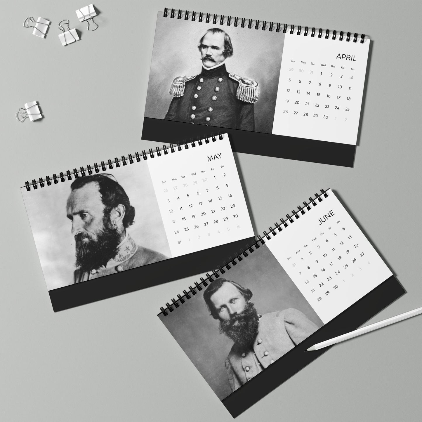 Civil War General Desktop Calendar 2026