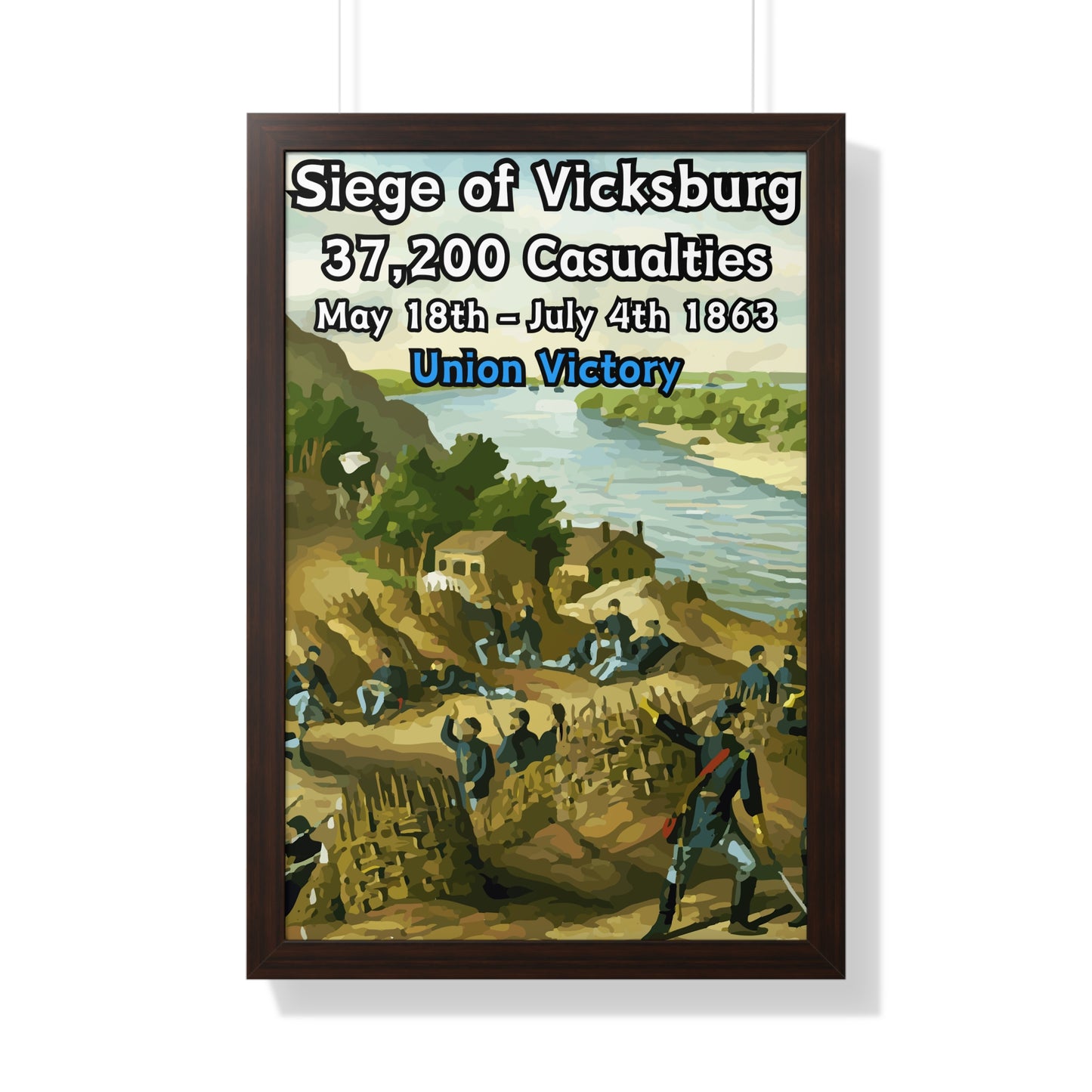 Historical Siege of Vicksburg Framed Poster