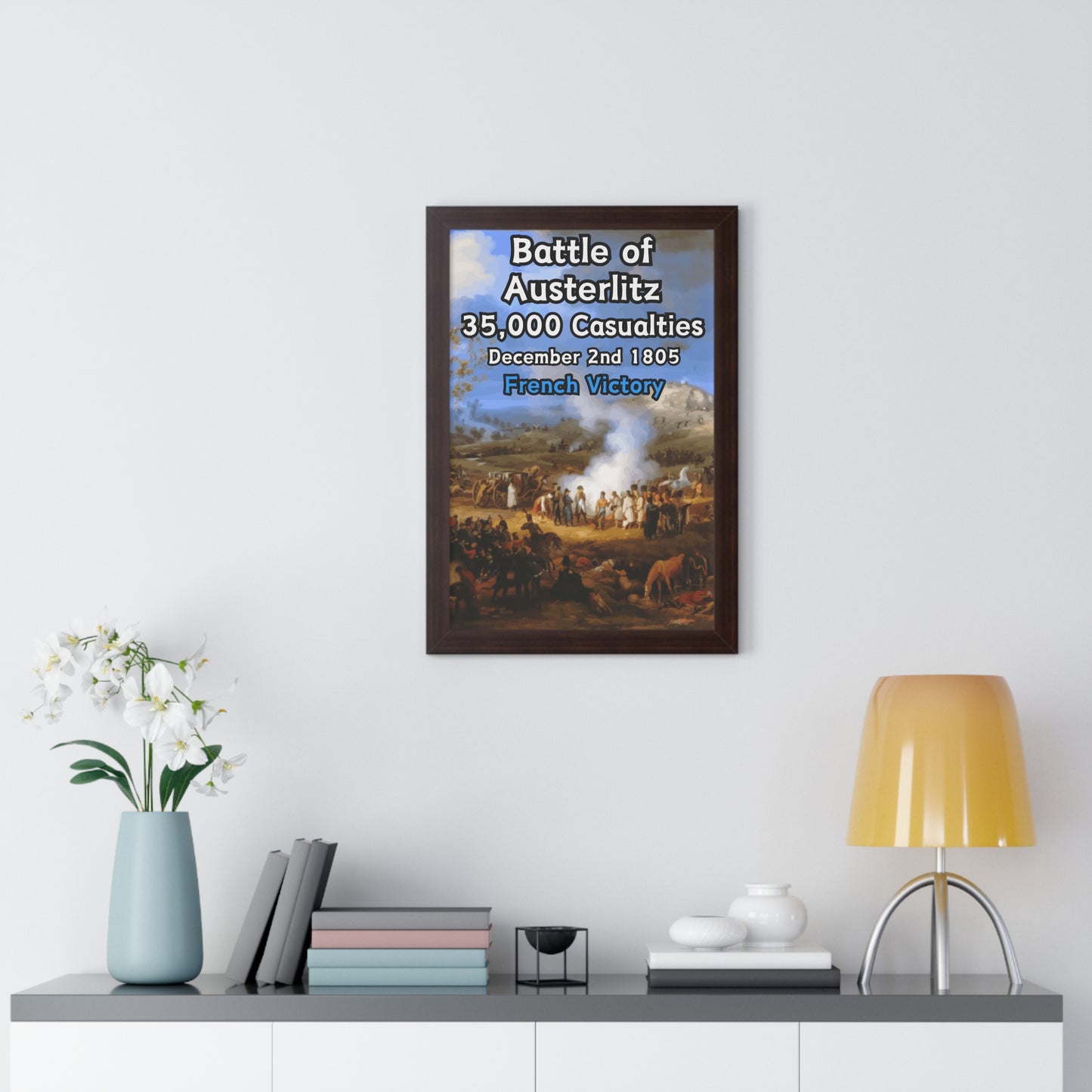 Gerahmtes Poster Historische Napoleonische Kriege Schlacht bei Austerlitz