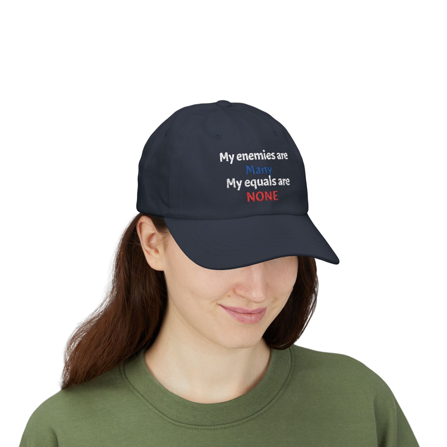 My Enemies are Many My Equals are NONE Napoleon Embroidered Hat