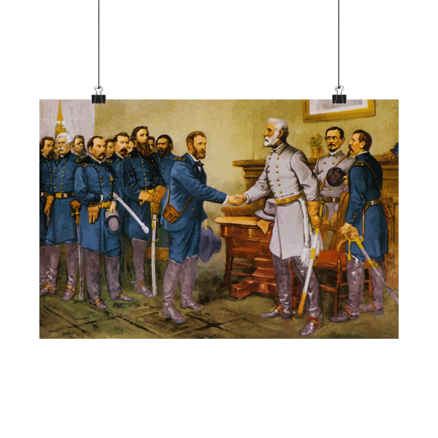 General Robert E. Lee surrenders at Appomattox Court House Matte Painting Poster