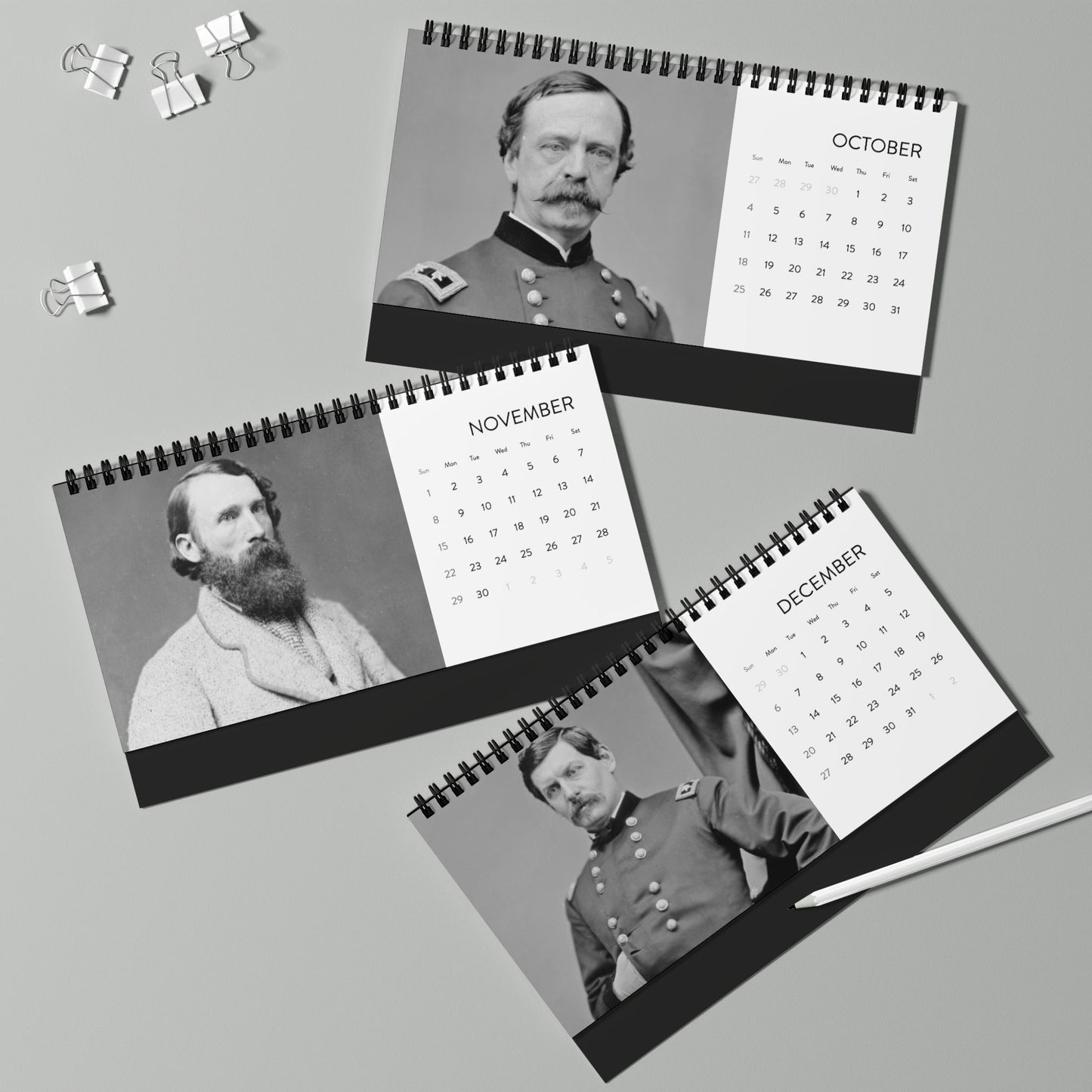Birthdays of Civil War Generals 2026 Desktop Calendar