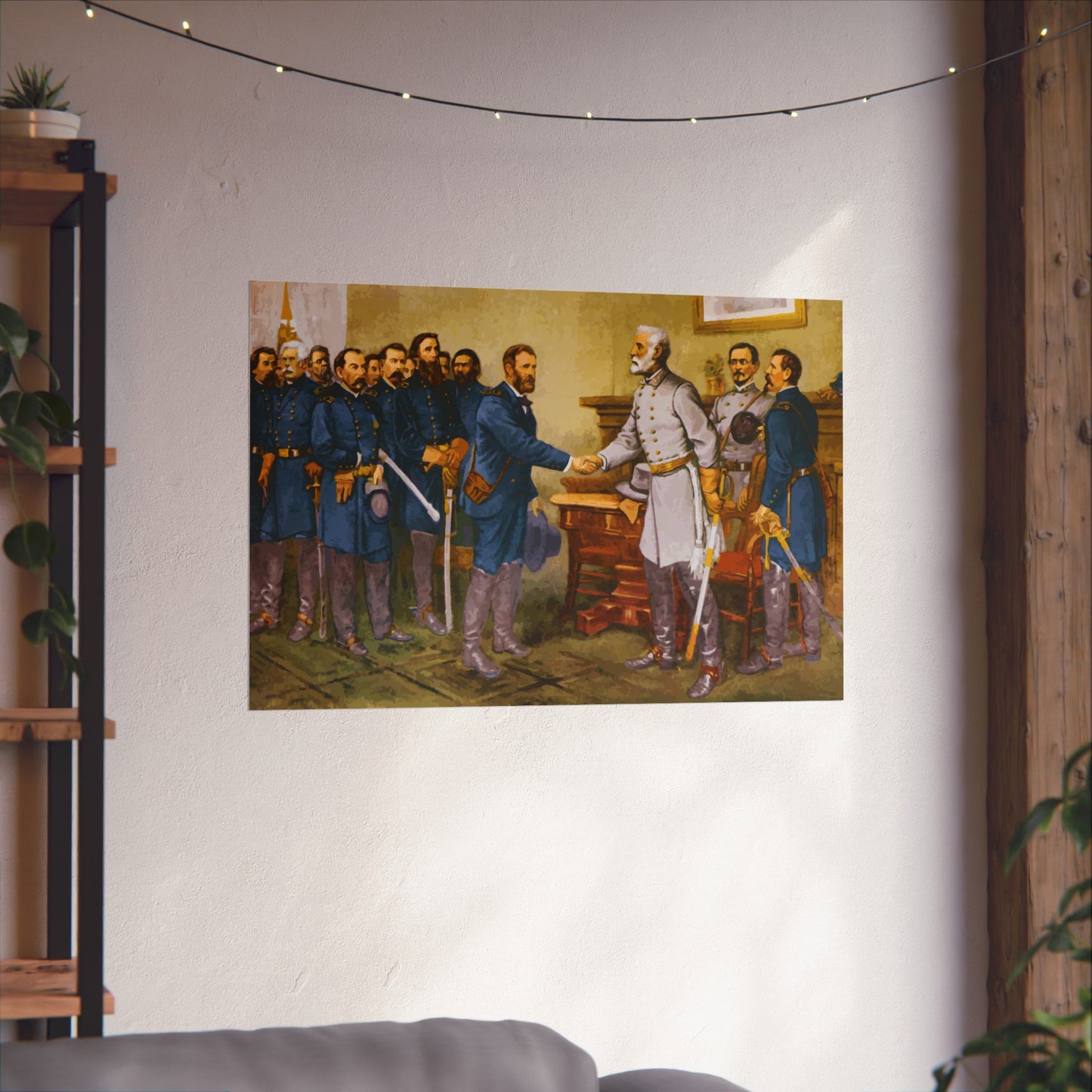 General Robert E. Lee surrenders at Appomattox Court House Matte Painting Poster