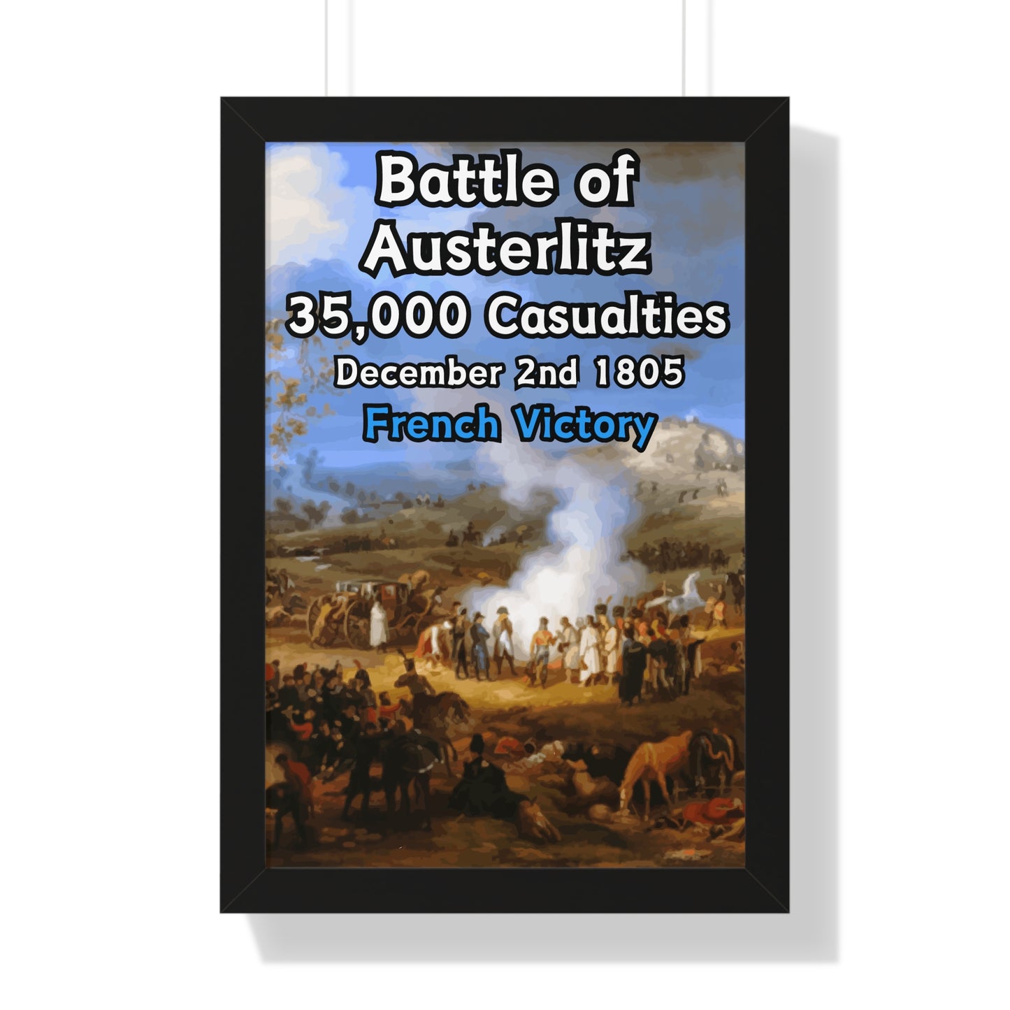 Gerahmtes Poster Historische Napoleonische Kriege Schlacht bei Austerlitz