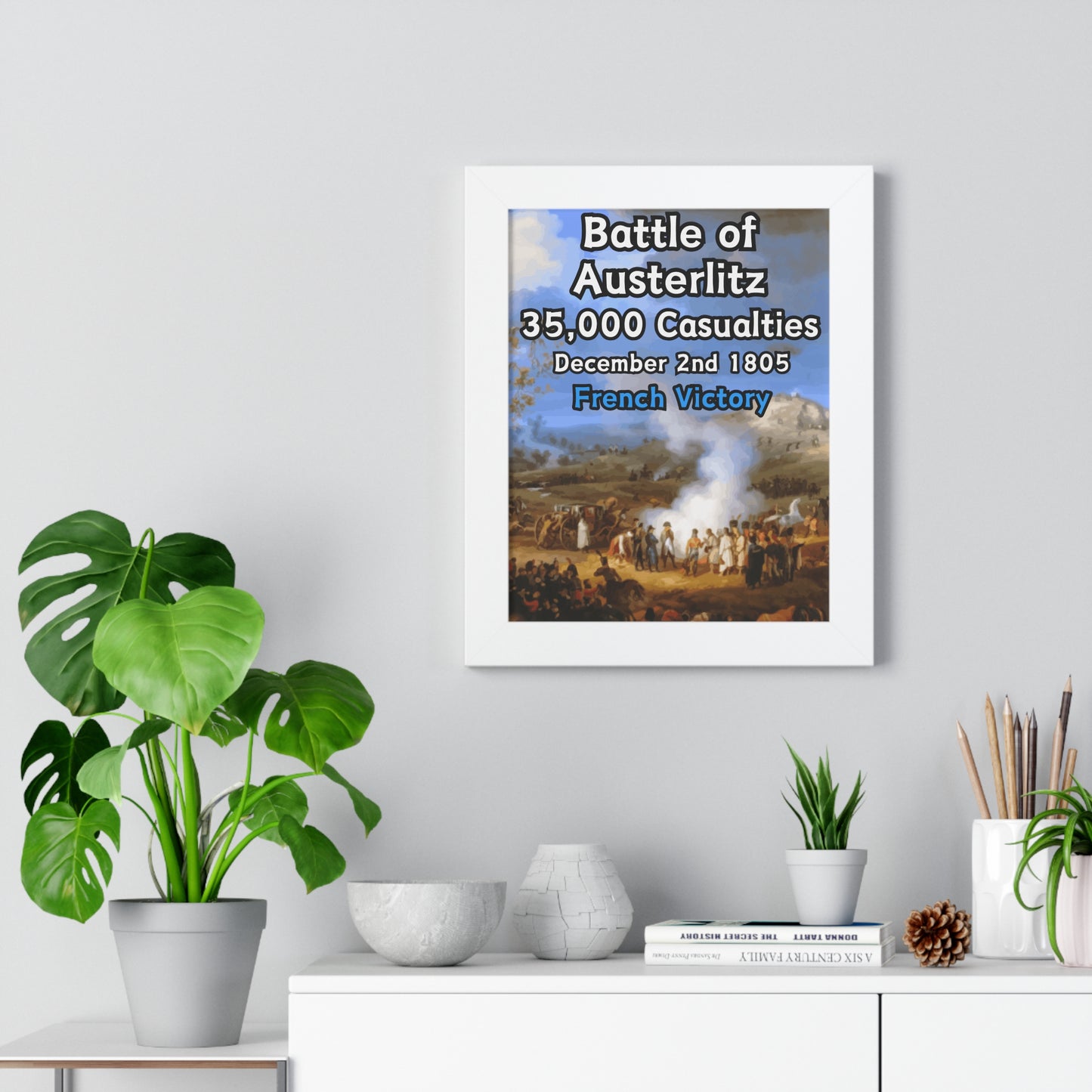 Gerahmtes Poster Historische Napoleonische Kriege Schlacht bei Austerlitz