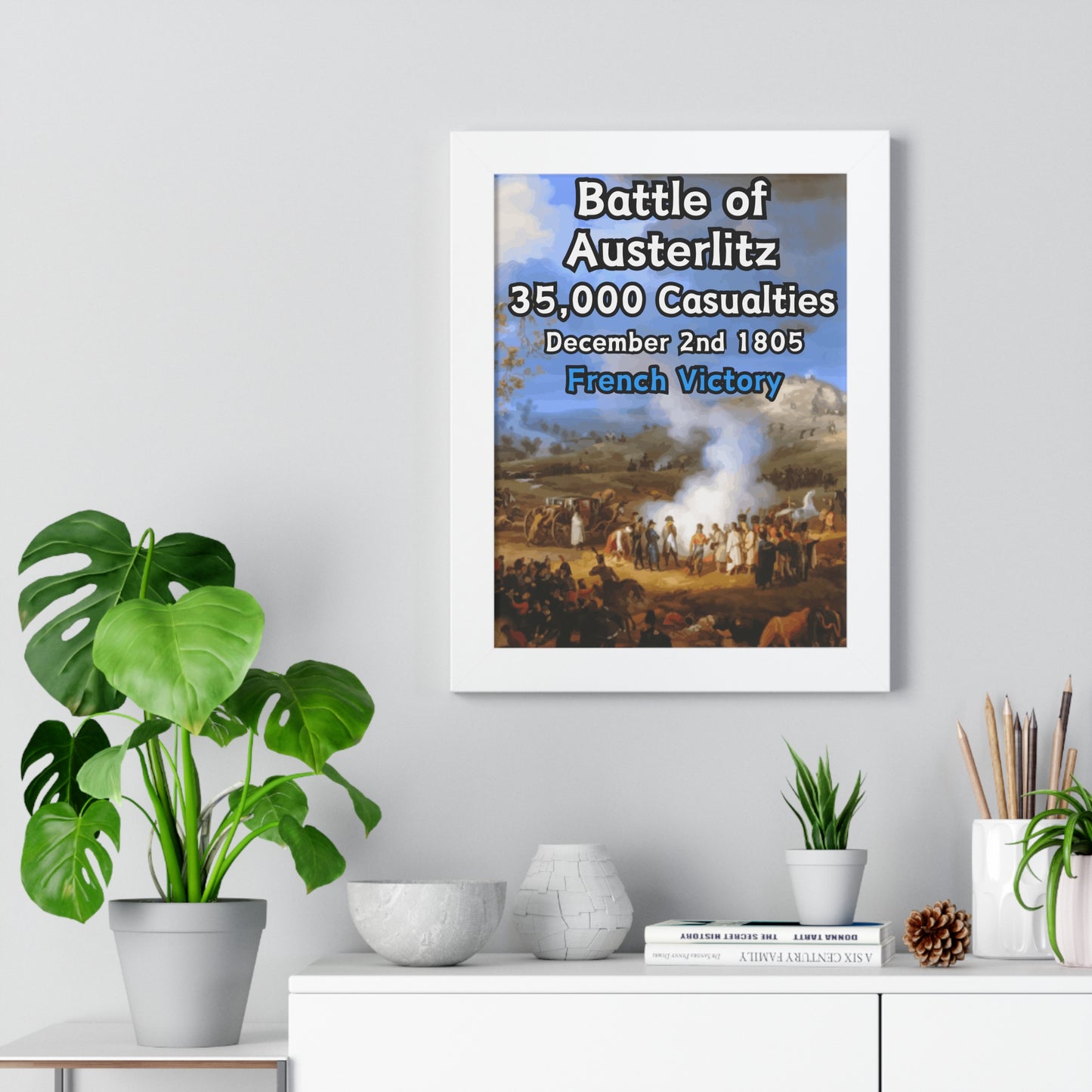 Gerahmtes Poster Historische Napoleonische Kriege Schlacht bei Austerlitz