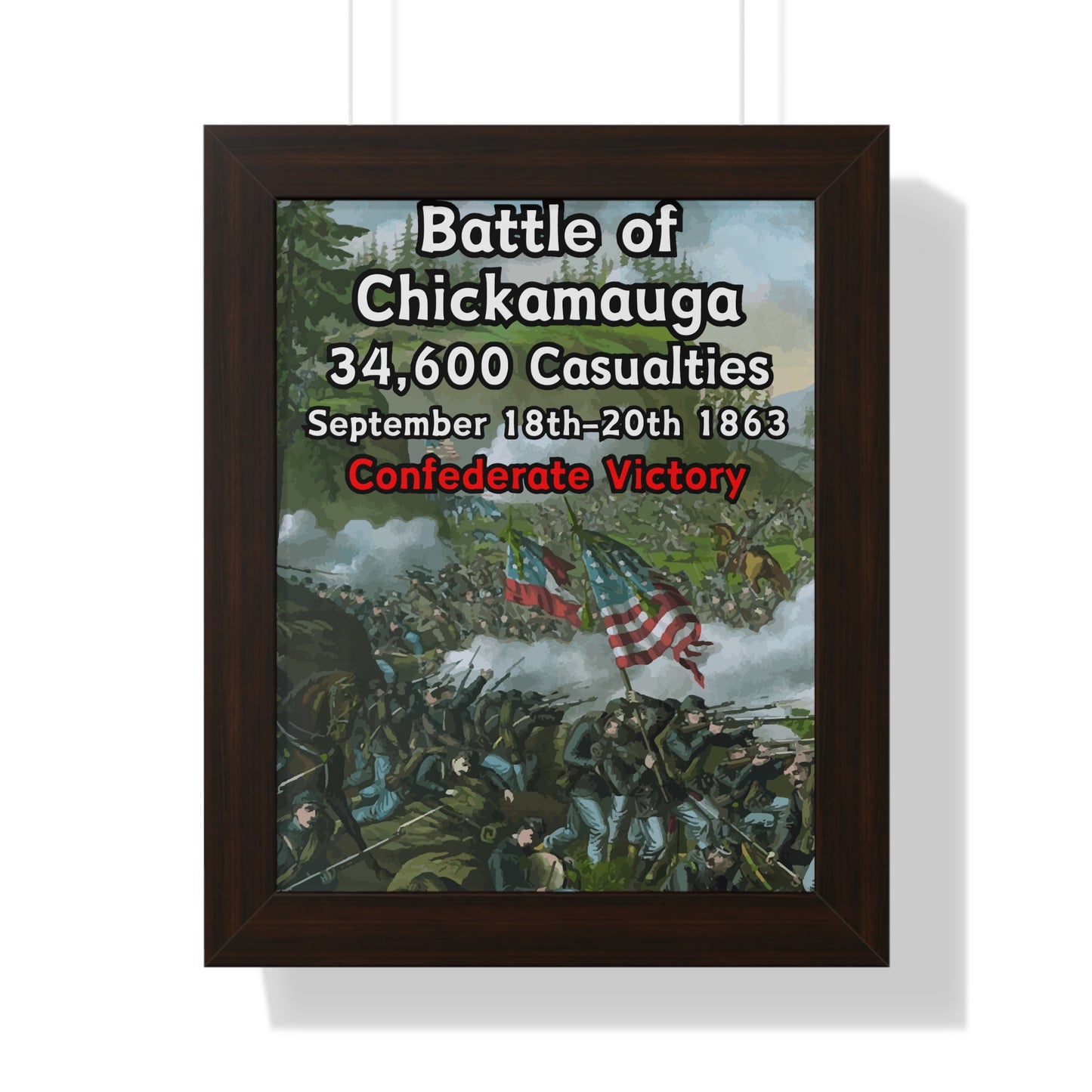 Historical Battle of Chickamauga Framed Poster