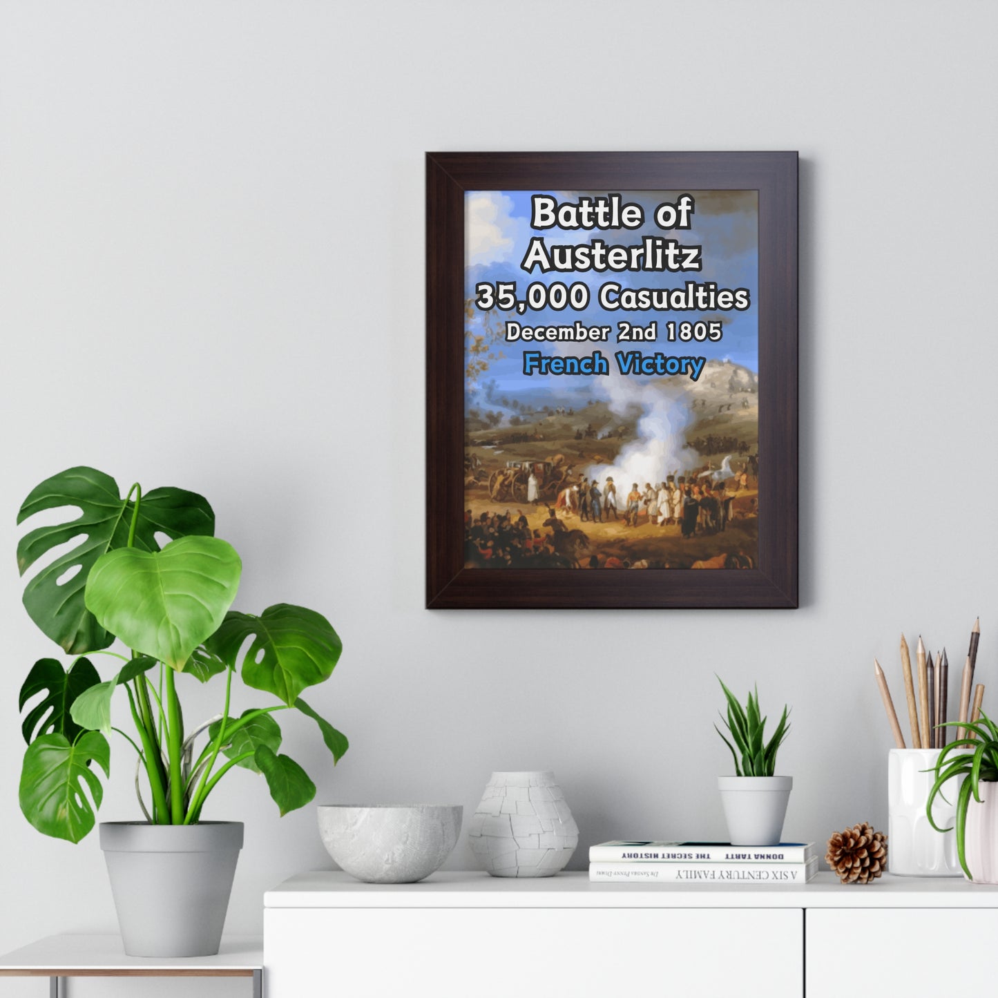 Gerahmtes Poster Historische Napoleonische Kriege Schlacht bei Austerlitz
