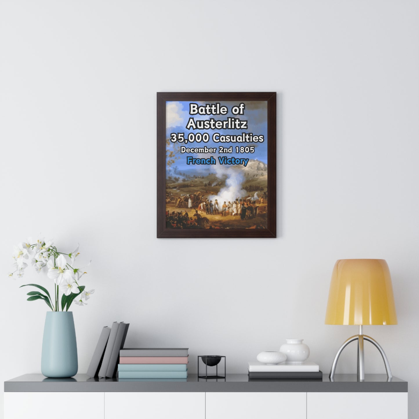 Gerahmtes Poster Historische Napoleonische Kriege Schlacht bei Austerlitz