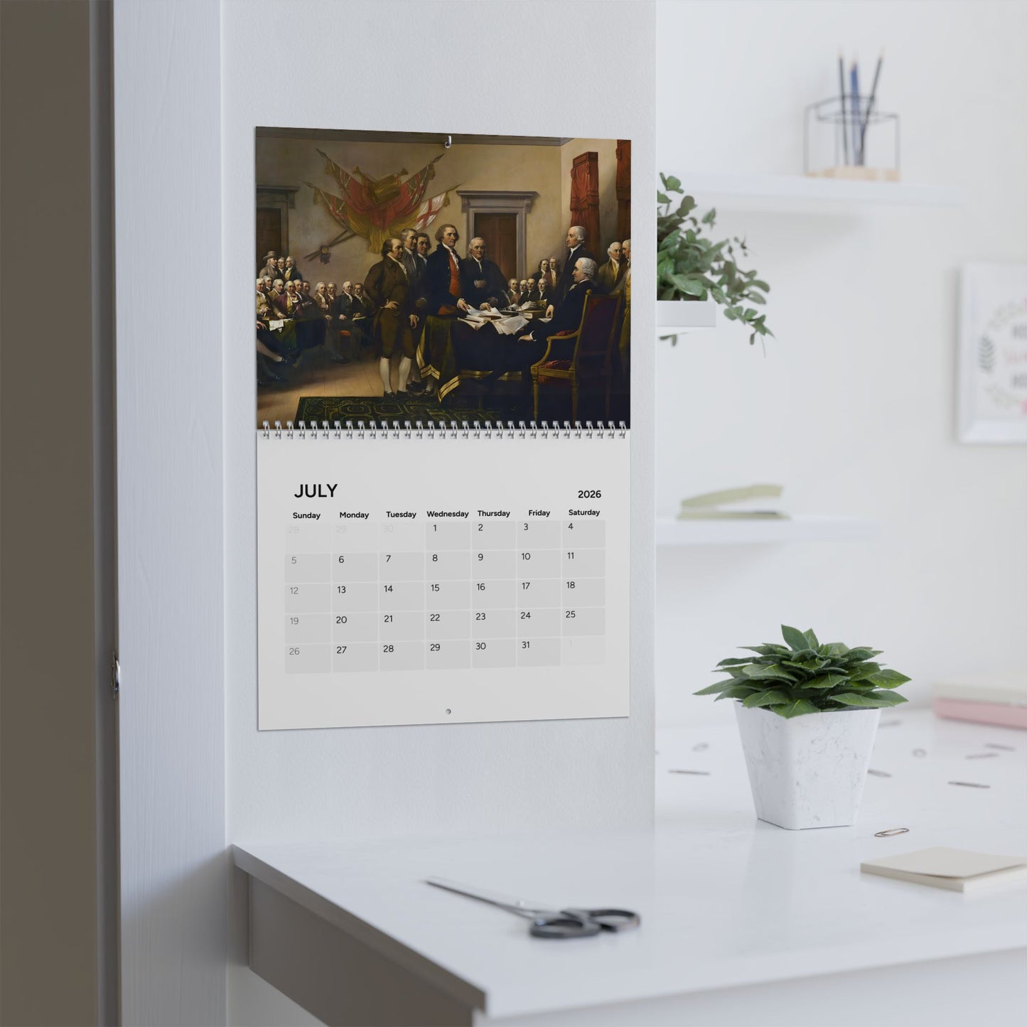 Revolutionary War 2026 Calendar (Grid Style)