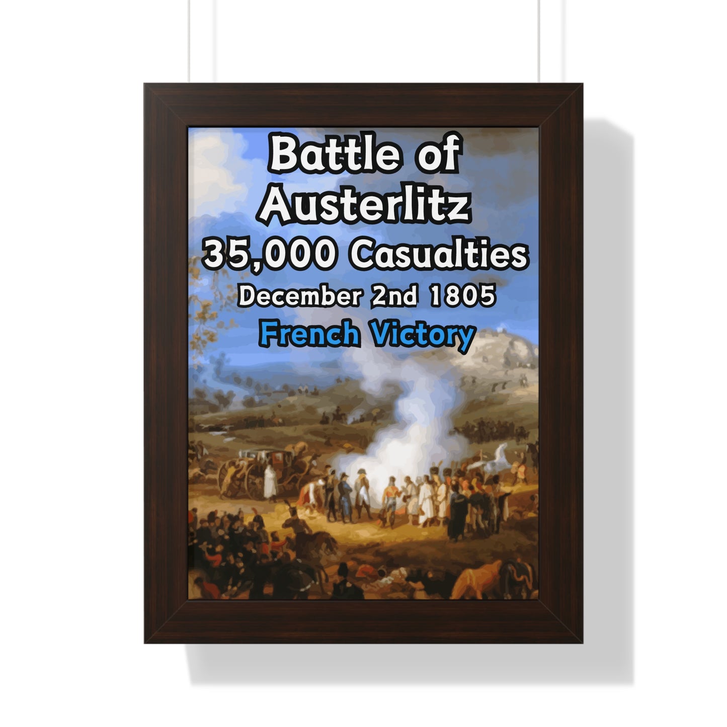 Gerahmtes Poster Historische Napoleonische Kriege Schlacht bei Austerlitz