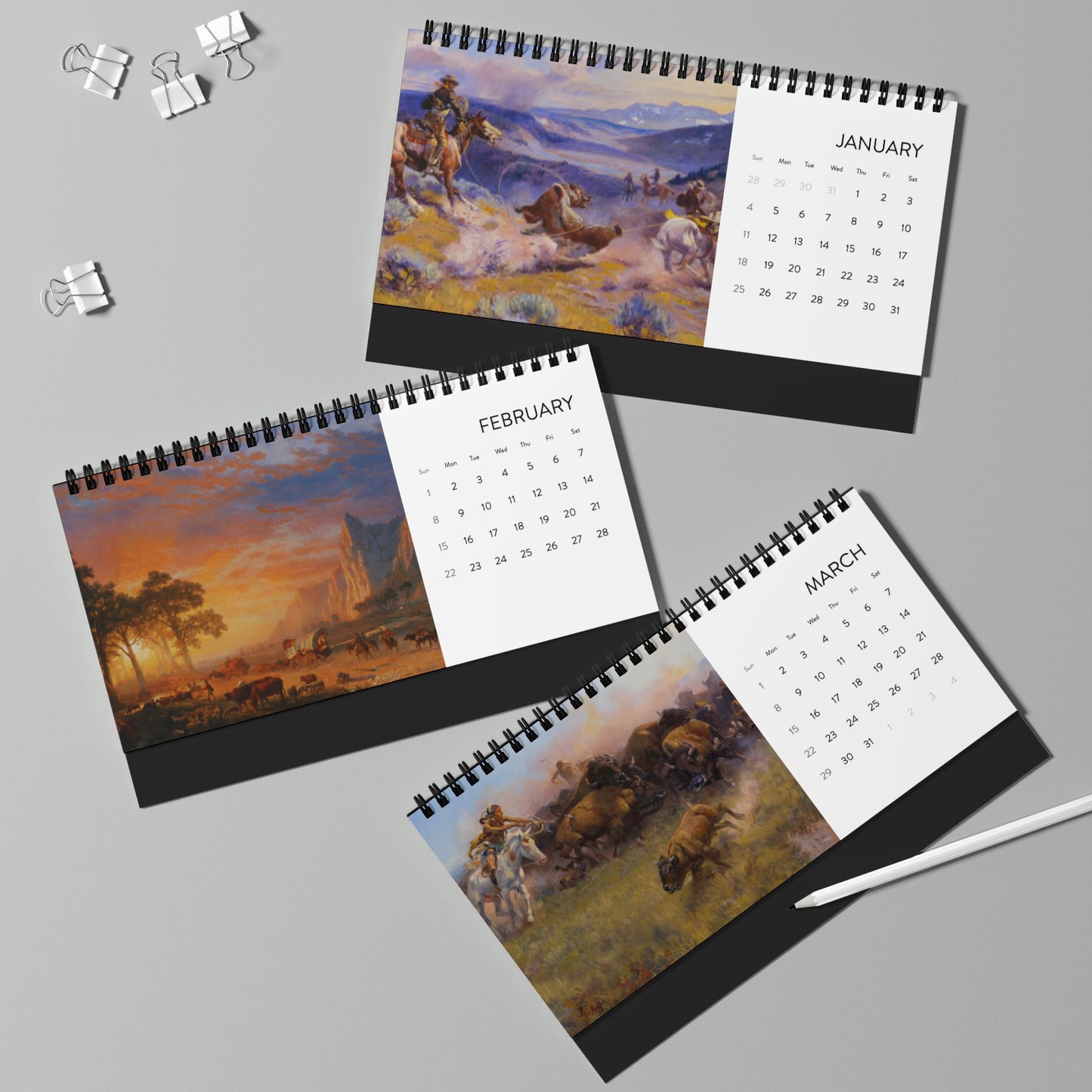 American Western Painting 2026 Desktop Calendar