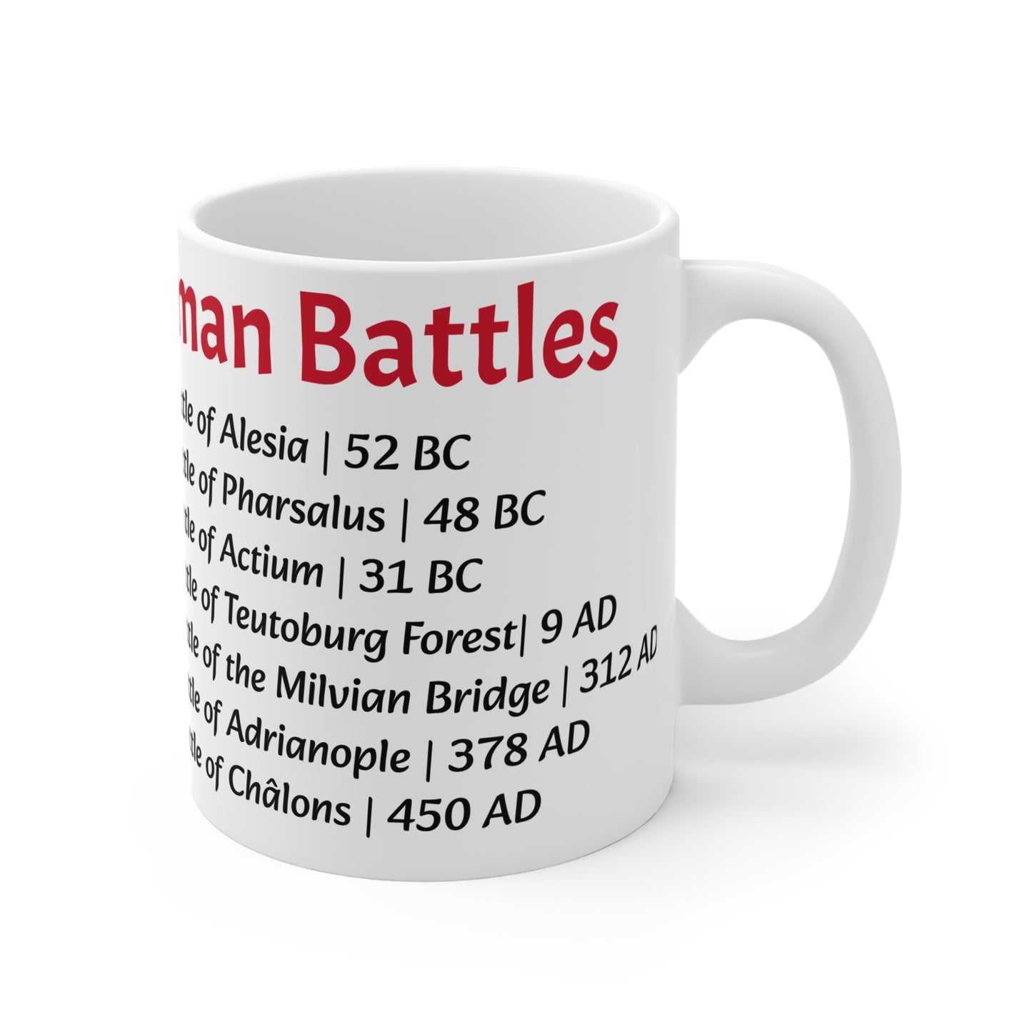 Roman History Mug with Battle Dates for History Enthusiasts