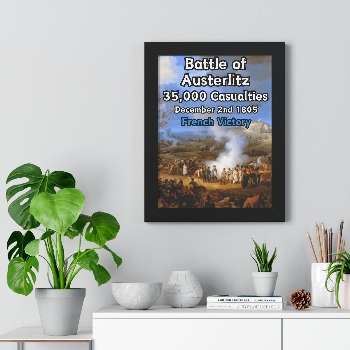 Gerahmtes Poster Historische Napoleonische Kriege Schlacht bei Austerlitz