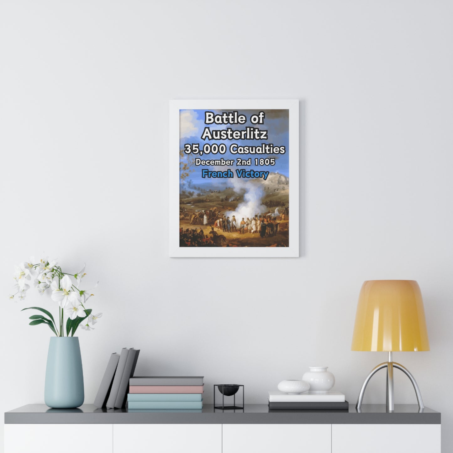 Gerahmtes Poster Historische Napoleonische Kriege Schlacht bei Austerlitz