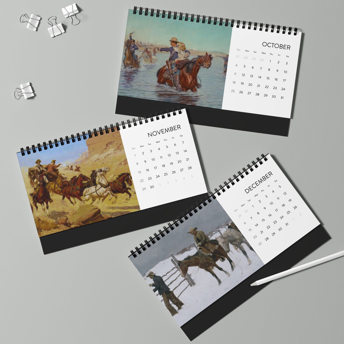 American Western Painting 2026 Desktop Calendar