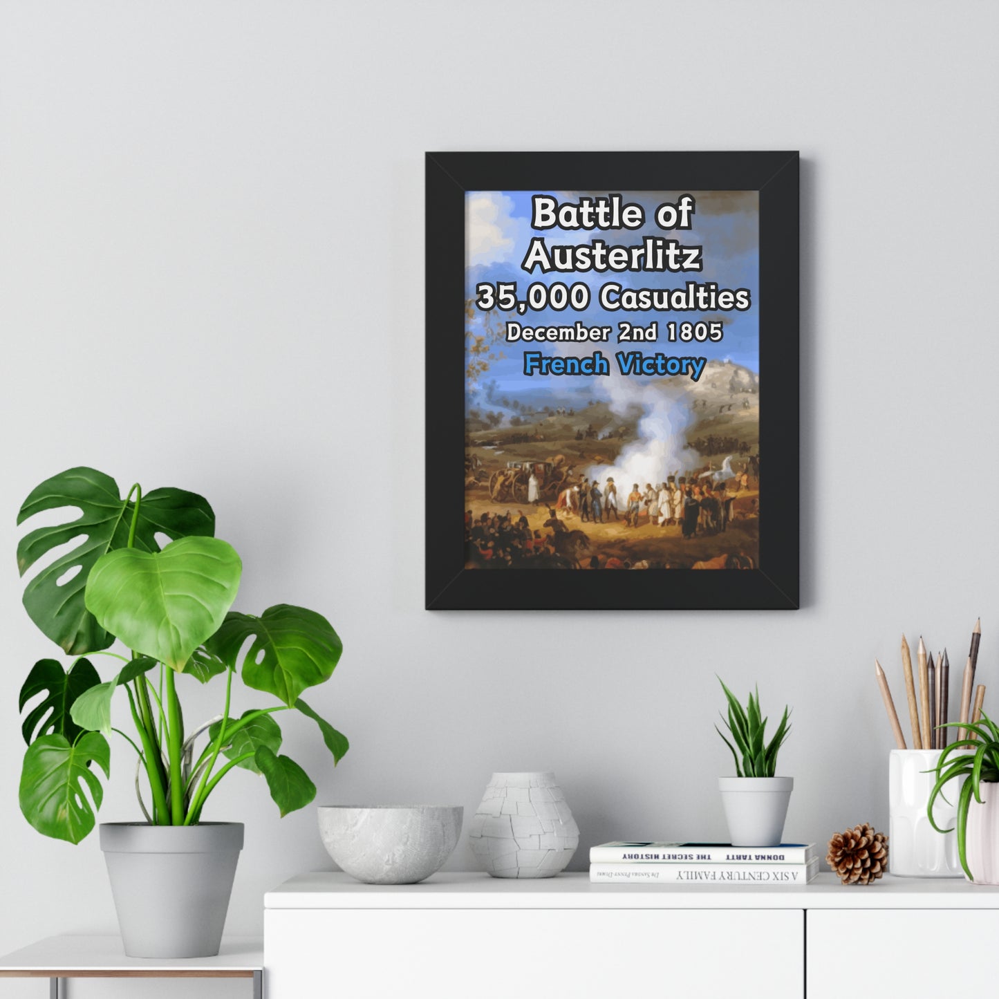 Gerahmtes Poster Historische Napoleonische Kriege Schlacht bei Austerlitz