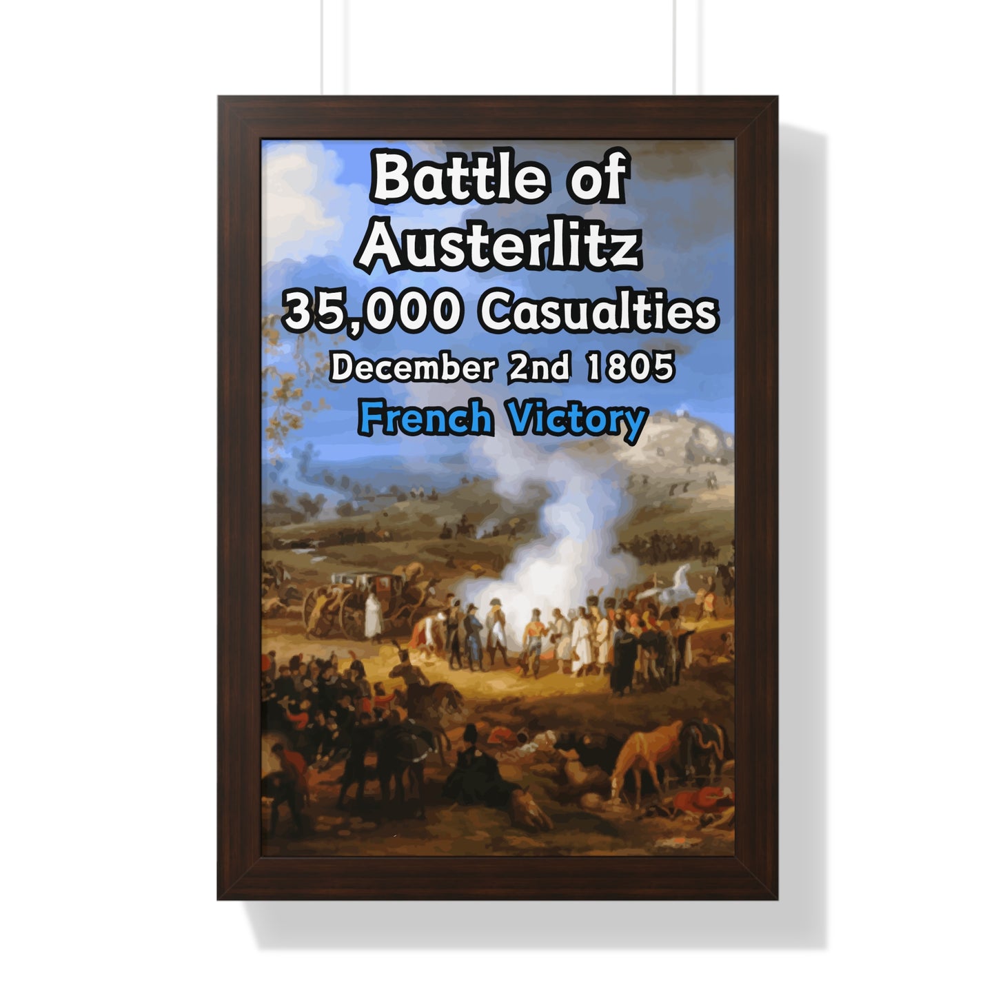 Gerahmtes Poster Historische Napoleonische Kriege Schlacht bei Austerlitz