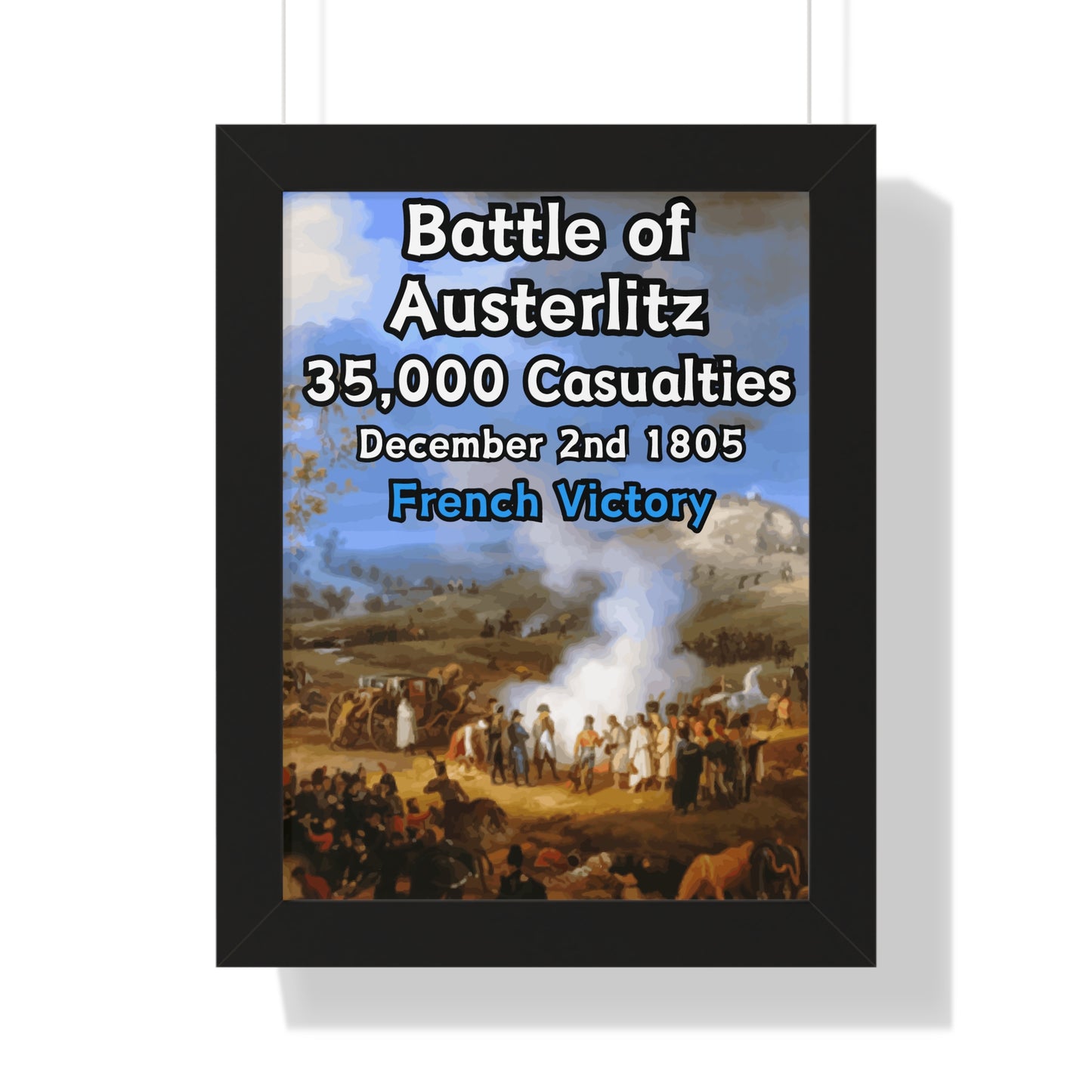 Gerahmtes Poster Historische Napoleonische Kriege Schlacht bei Austerlitz