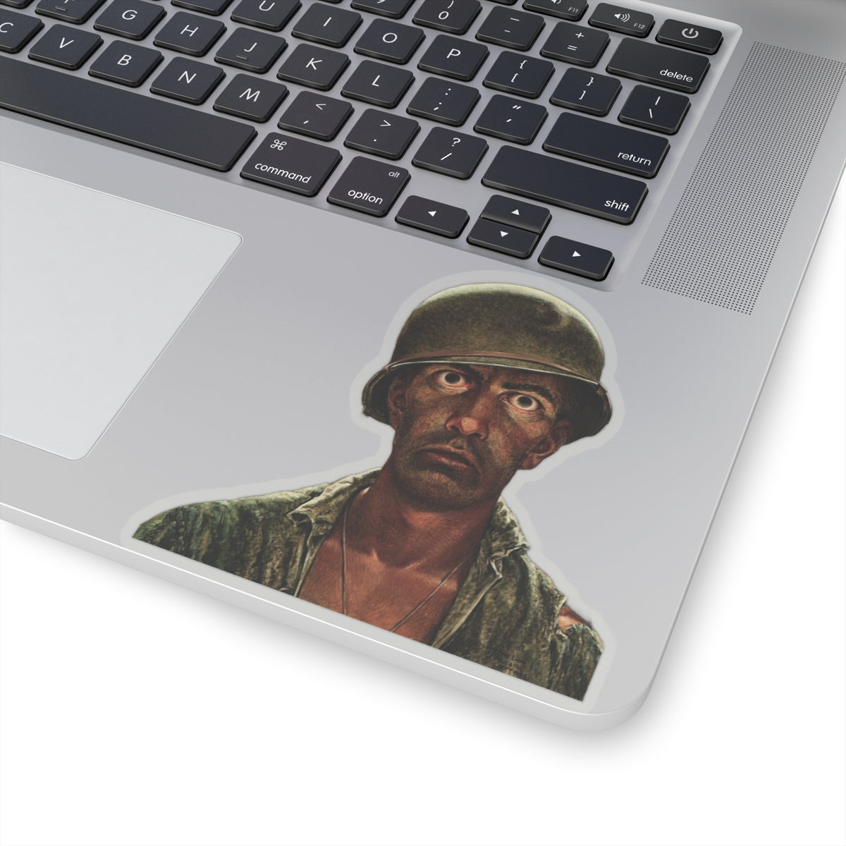 Thousand Yard Stare Cartoon Soldier Sticker