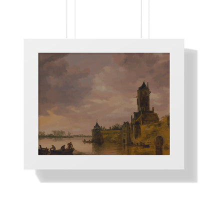 Castle by the Lake Framed Painting Poster