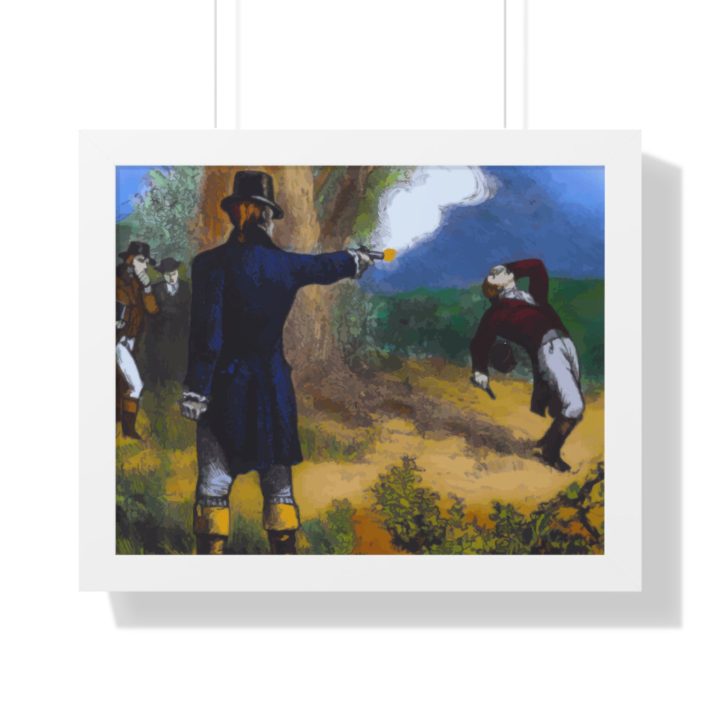 Alexander Hamilton Aaron Burr Duel Framed Painting Poster