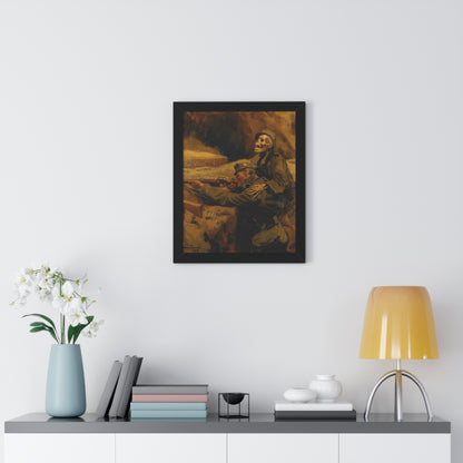 Death and the Soldier Framed Painting Poster