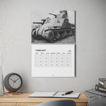 Vintage World War 2 Tank (Grid Style) Calendar